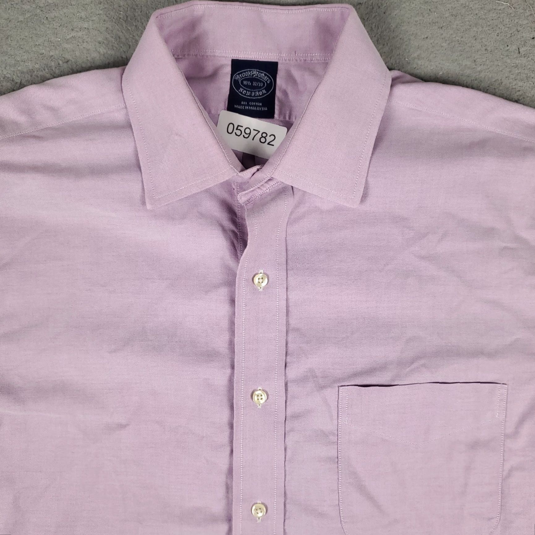 Brooks Brothers VINTAGE Brooks Brothers Shirt Mens 16.5 Purple Dress Button-Up Long Sleeve Non-Iron, 100% Cotton, Regular Fit, Business Casual, 16.5, Purple, Mens Size 42R - 2 Thumbnail