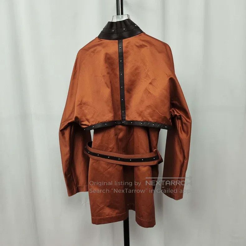 Hermes Hermes Leather and Cotton Blend Coat Size XXS / US 00 / IT 34 - 2 Thumbnail