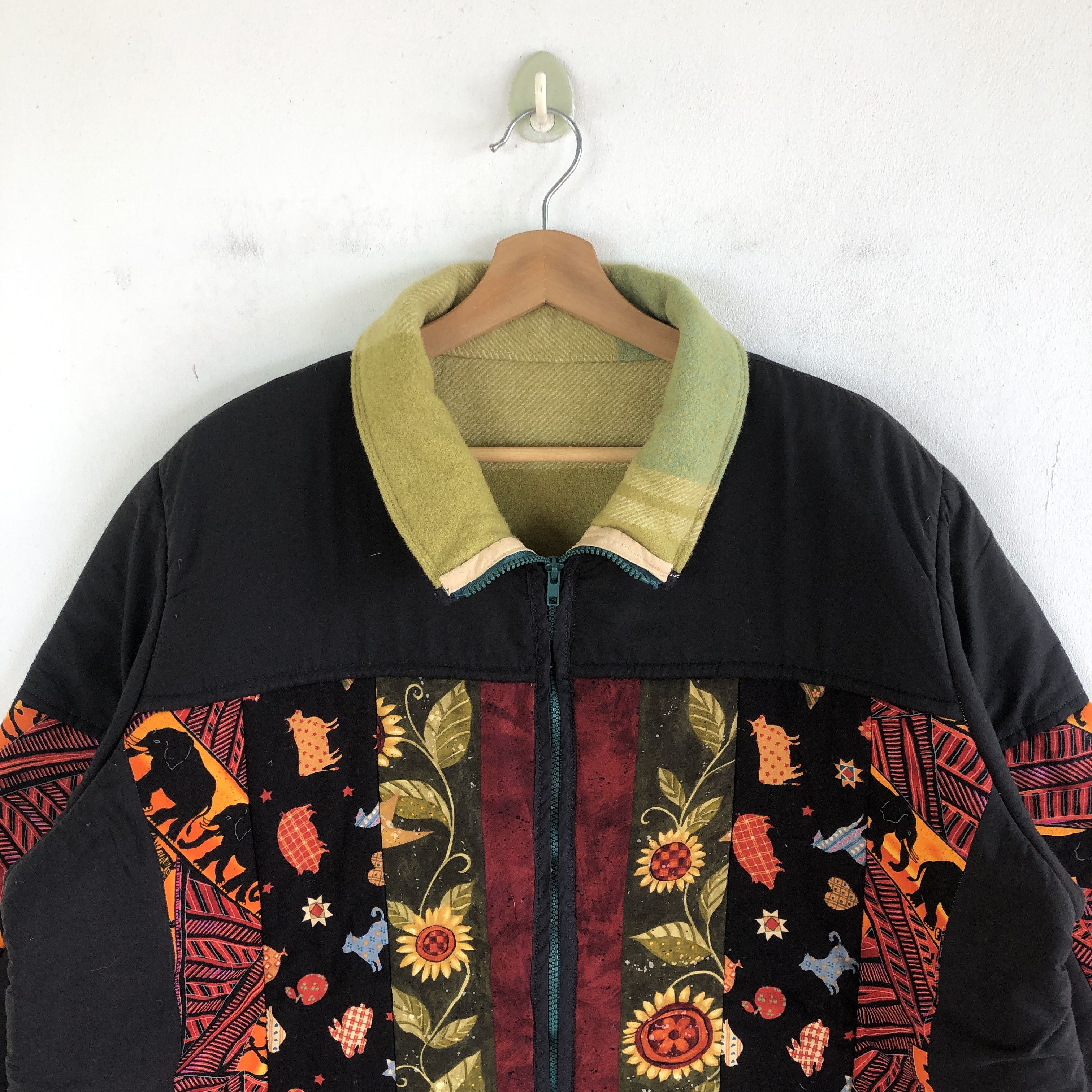 Vintage Vintage 90s Custom Bohemian Hippie Chore Wool Jacket Size US XL / EU 56 / 4 - 3 Thumbnail
