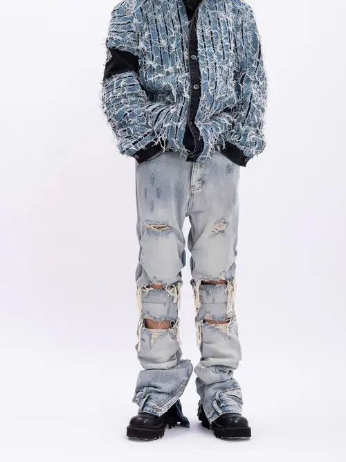 Other Heavyweight vintage vandalism fringe hip hop y2k jeans Size US 32 / EU 48 - 4 Thumbnail