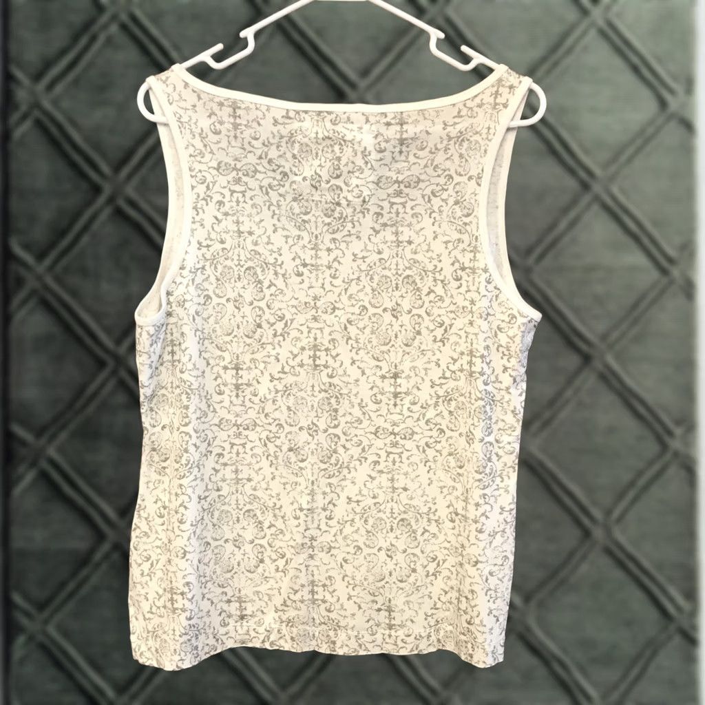 Vintage Ruff Hewn Tank Shirt XL White Knit Top Sleeveless Round Neck Casual Women Shimmer Sparkle 1397 Size XL / US 12-14 / IT 48-50 - 1 Thumbnail