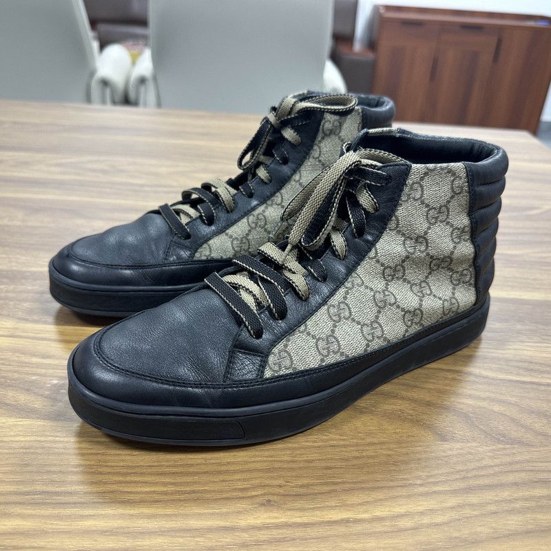 Gucci Gucci Black and Brown High-Top Fashion Sneakers Size US 9 / EU 42 - 1 Thumbnail