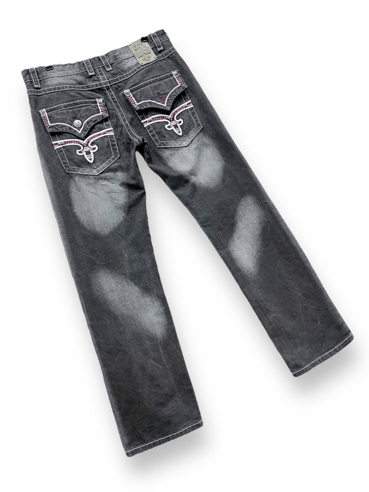 Rock Revival ROCK REVIVAL BLEACH WASH FLEUR-DE-LIS JEANS C.HEARTS STYLE Size US 33 - 5 Thumbnail