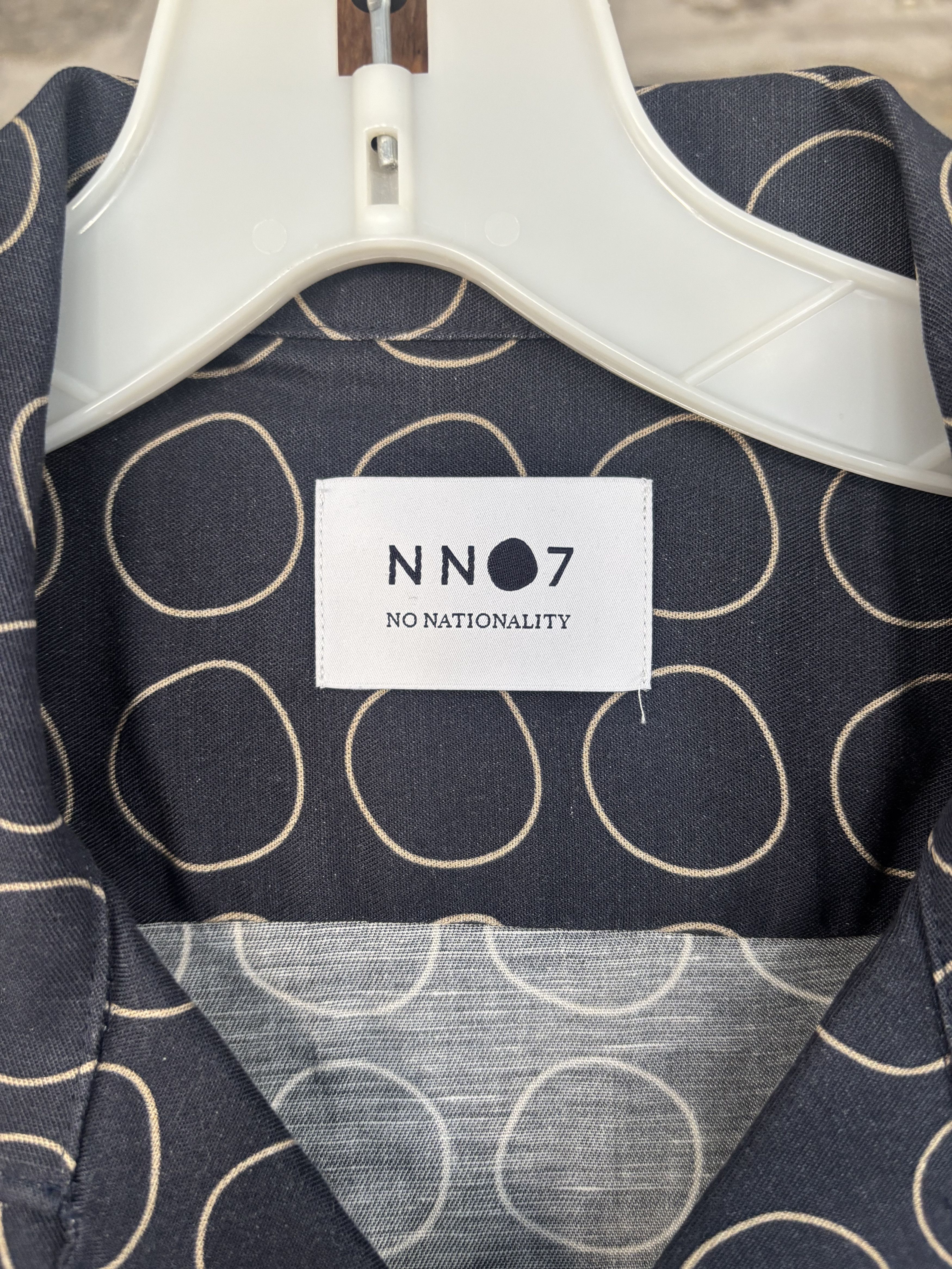 NN07 Navy and gold circle camp collar short sleeve Size US S / EU 44-46 / 1 - 3 Thumbnail