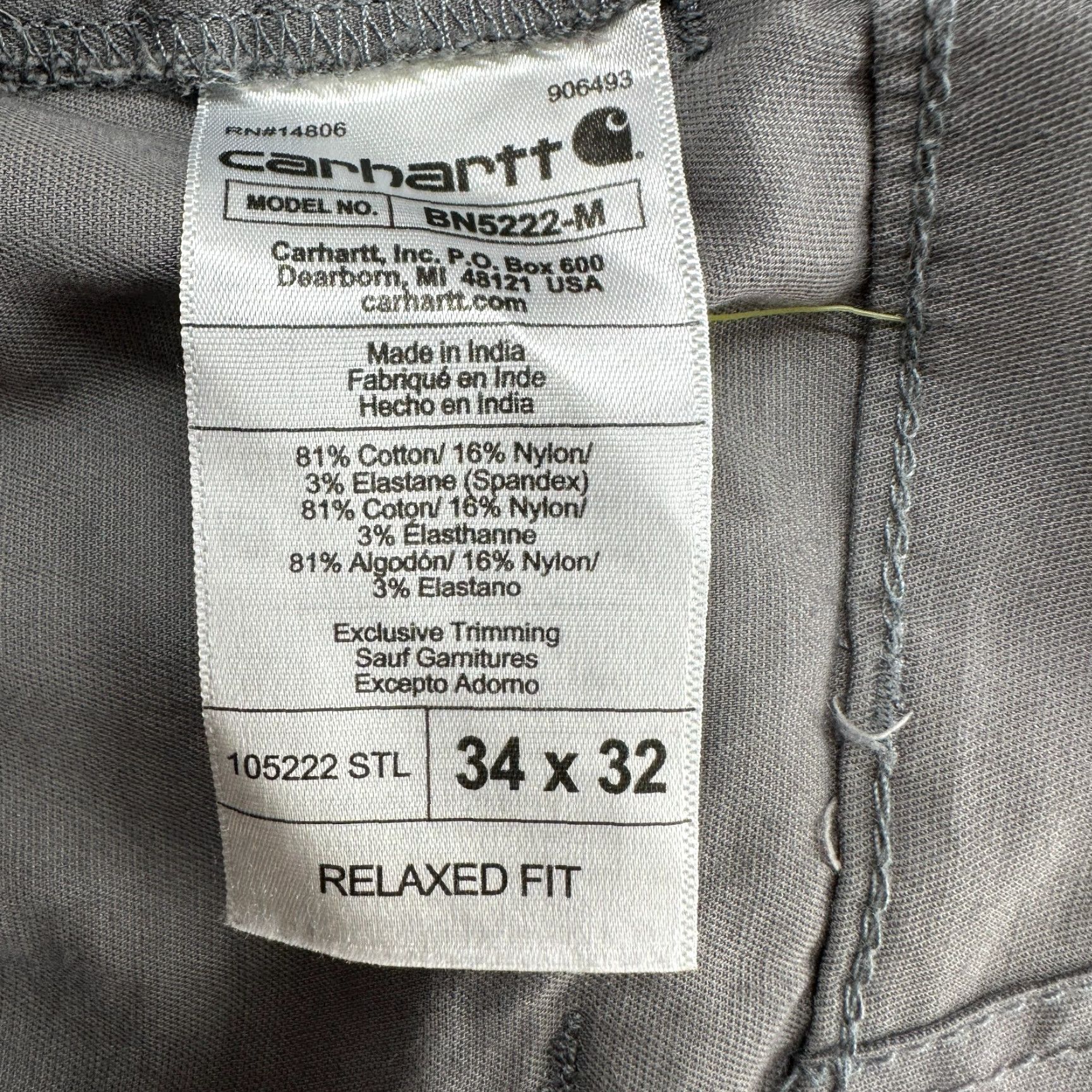 Carhartt Carhartt Pants Mens 34x32 Gray Carpenter Relaxed Fit Rugged Flex Twill Size US 34 / EU 50 - 5 Thumbnail