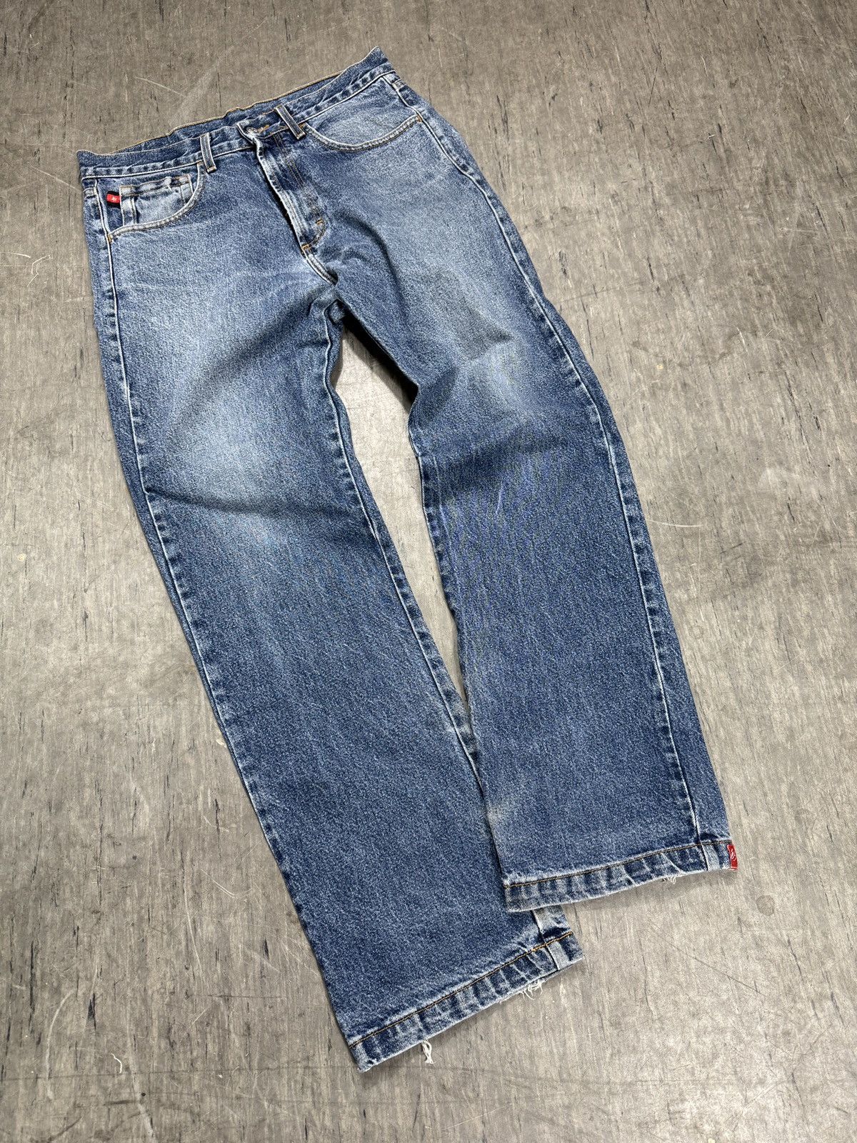 Vintage ᶠᵃⁿᶜʸᵍᵘʸ Vintage Baggy Washed Denim Jeans Wide leg Y2K Size US 34 / EU 50 - 1 Thumbnail