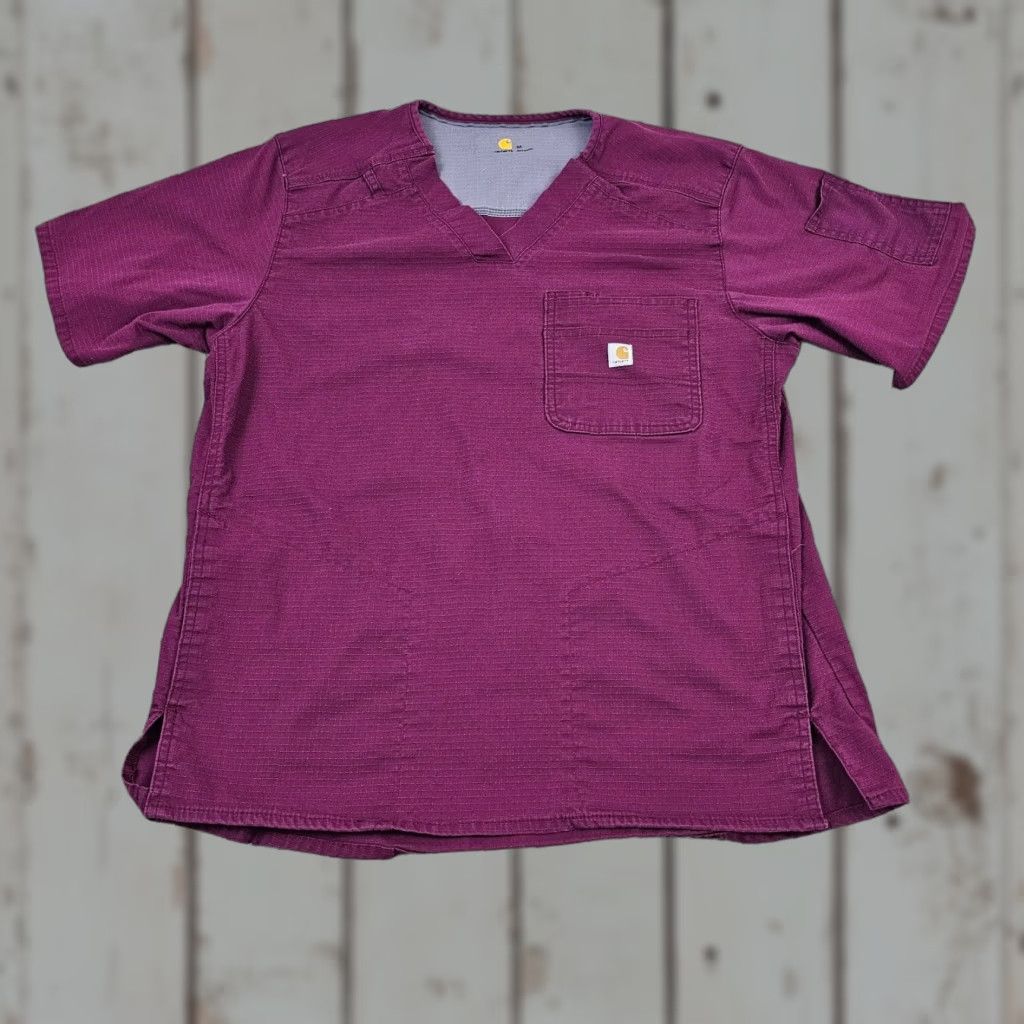 Carhartt VINTAGE Carhartt Scrub Top Womens Medium M Purple V Neck Medical Shirt Size M / US 6-8 / IT 42-44 - 1 Thumbnail