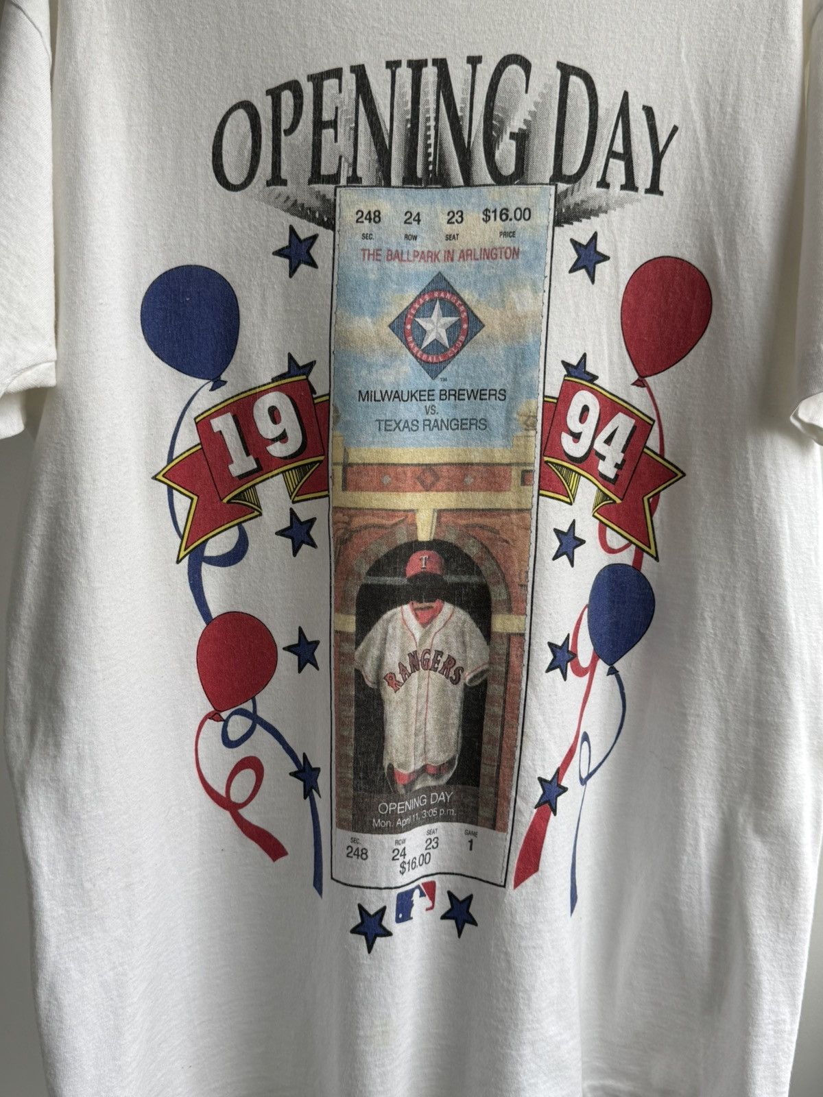 MLB Vintage MLB Texas Rangers April 11, 1994 Home Opener T-Shirt Size US L / EU 52-54 / 3 - 2 Thumbnail