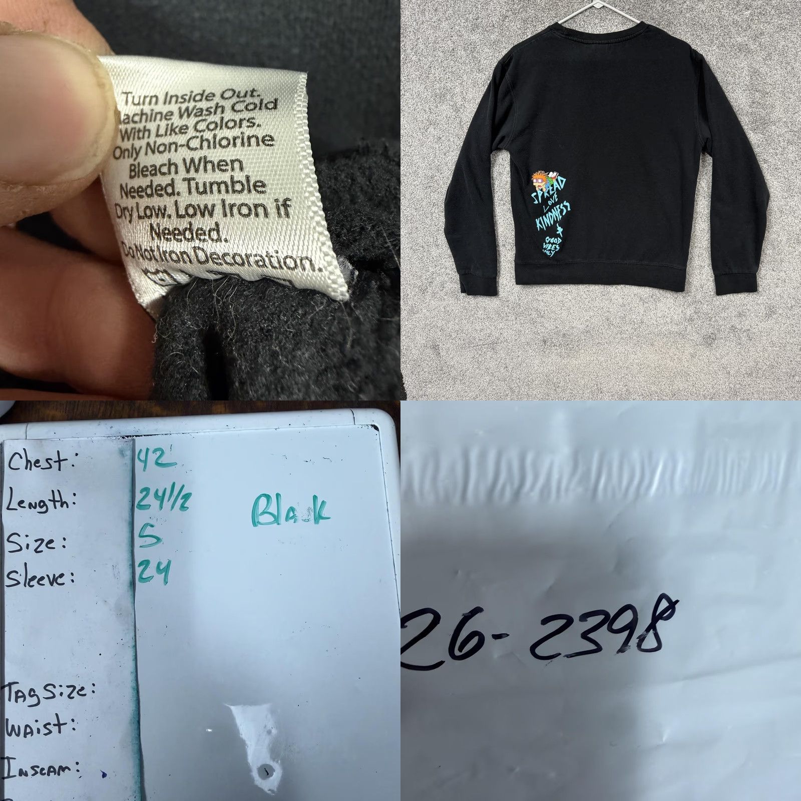 Nickelodeon VINTAGE Nickelodeon SpongeBob Hey Arnold Rugrats Sweatshirt Mens S Black Fleece Graphic Print 90s Cartoon Quotes Size US S / EU 44-46 / 1 - 8 Thumbnail