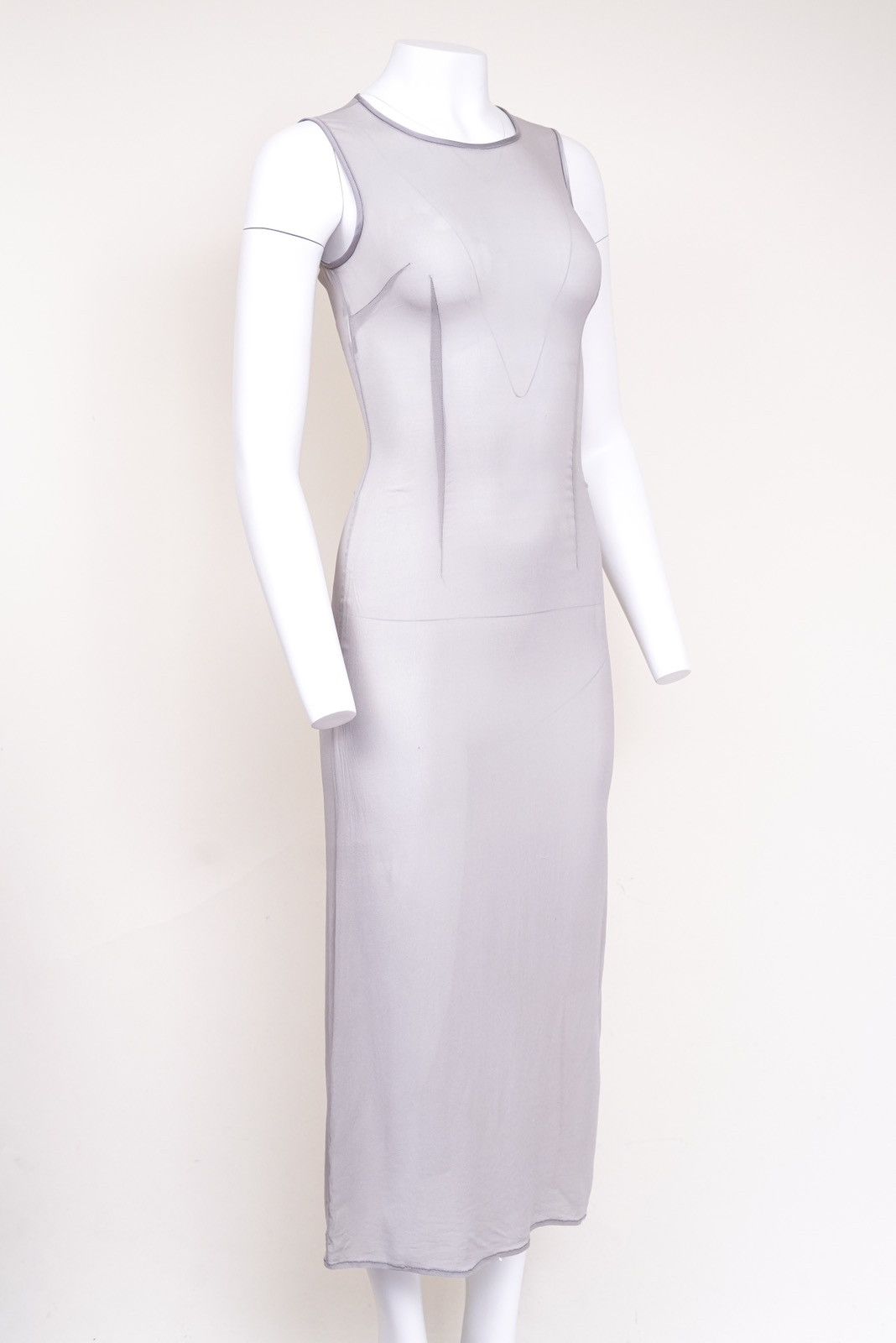 Dolce & Gabbana Dolce & Gabbana Gray Sheer Midi Dress Size S / US 4 / IT 40 - 3 Thumbnail