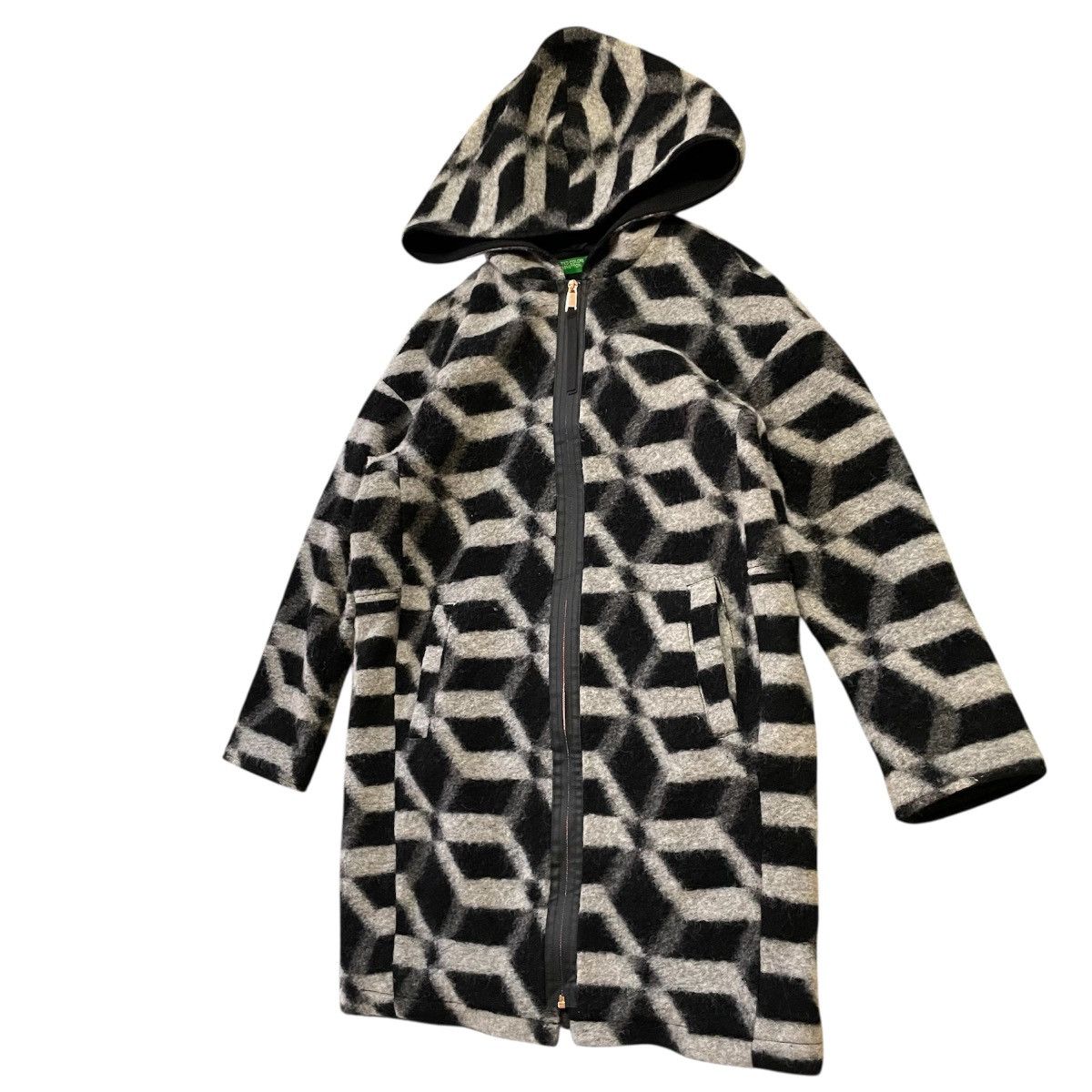 United Colors Of Benetton United Colors of Benetton Hooded Overcoat Size US M / EU 48-50 / 2 - 3 Thumbnail