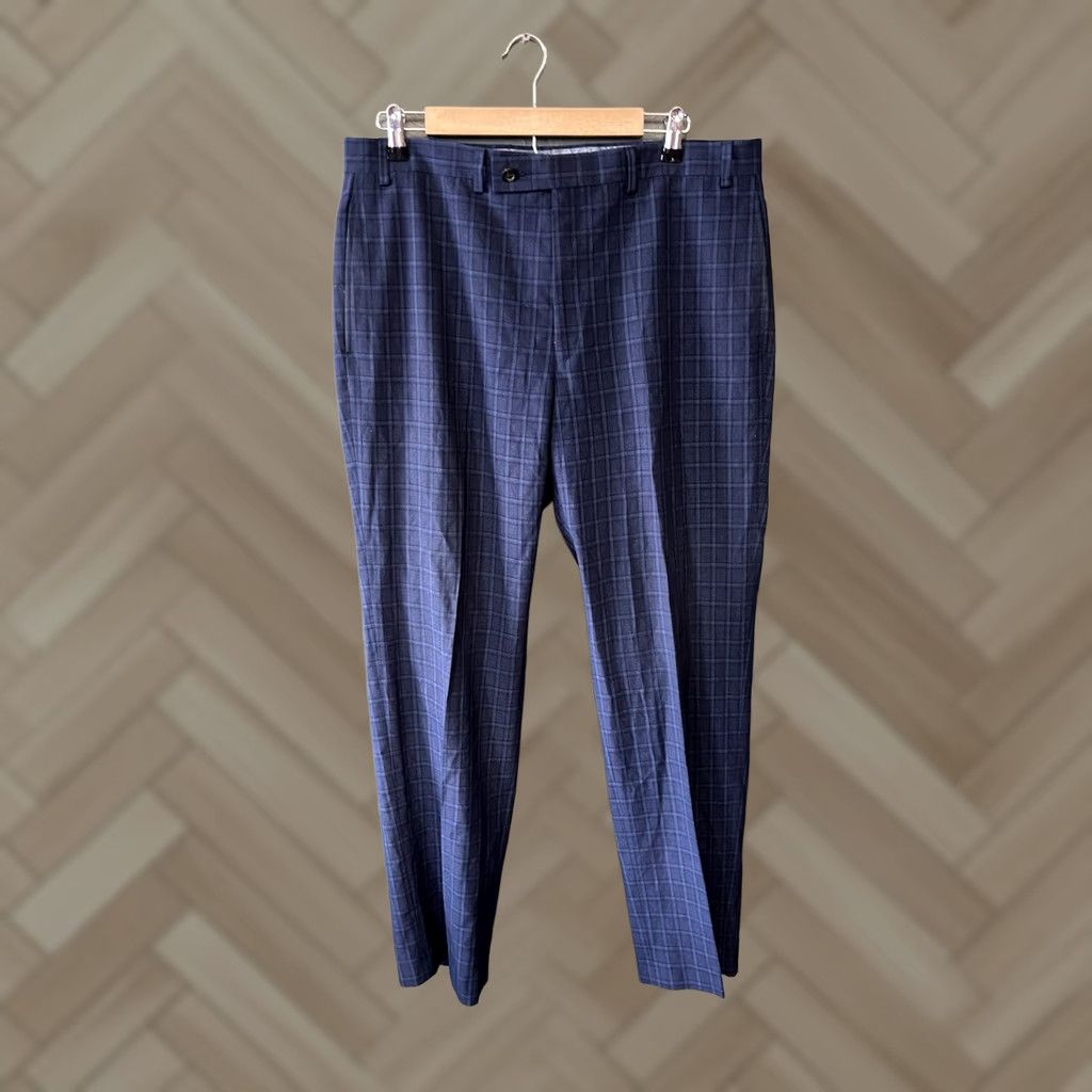 Ralph Lauren Lrl Lauren Ralph Lauren Womens Blue Plaid Pleated Dress Pants 36 Regular 32 Inseam Mens Womens Girls Size 25" / US 0 / IT 36 - 1 Thumbnail