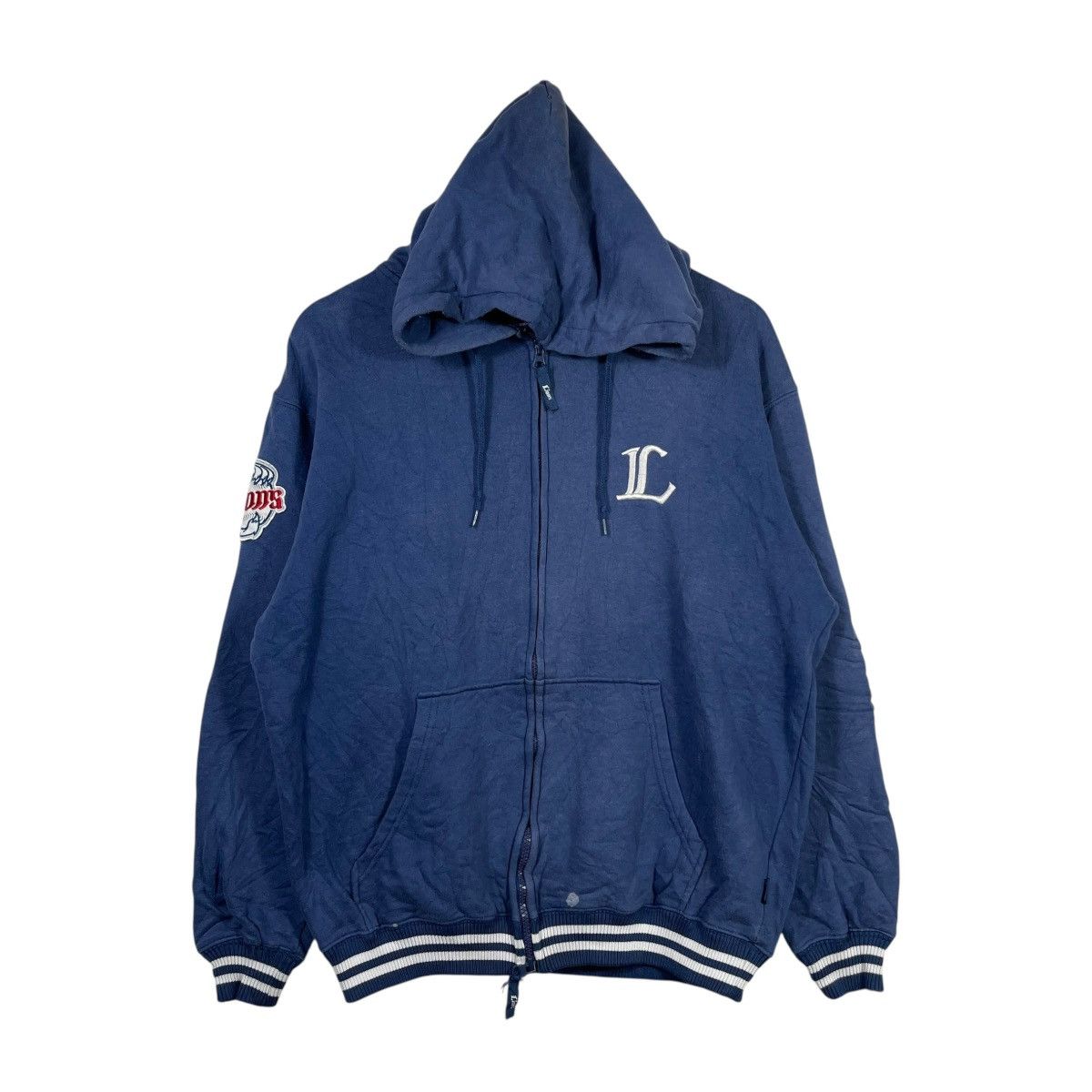 Vintage VINTAGE 90s SEIBU LIONS Baseball Zip Up Hoodie Blue Big Logo Size US L / EU 52-54 / 3 - 1 Thumbnail