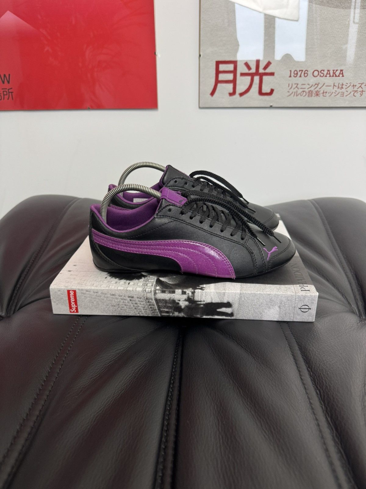Puma Puma Speed Leather Hype Low Shoes Black Purple Vintage Y2k Size US 6 / IT 36 - 3 Thumbnail