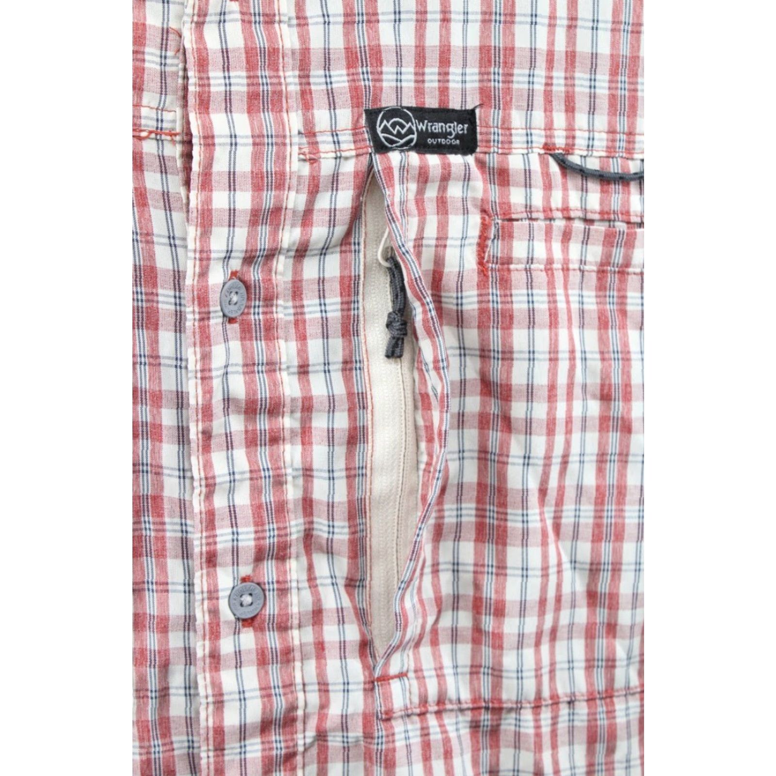 Wrangler Wrangler Outdoor Shirt Men's XXL Red Plaid Tab Sleeve Fishing Vented Zip Pocket Size US XXL / EU 58 / 5 - 5 Thumbnail