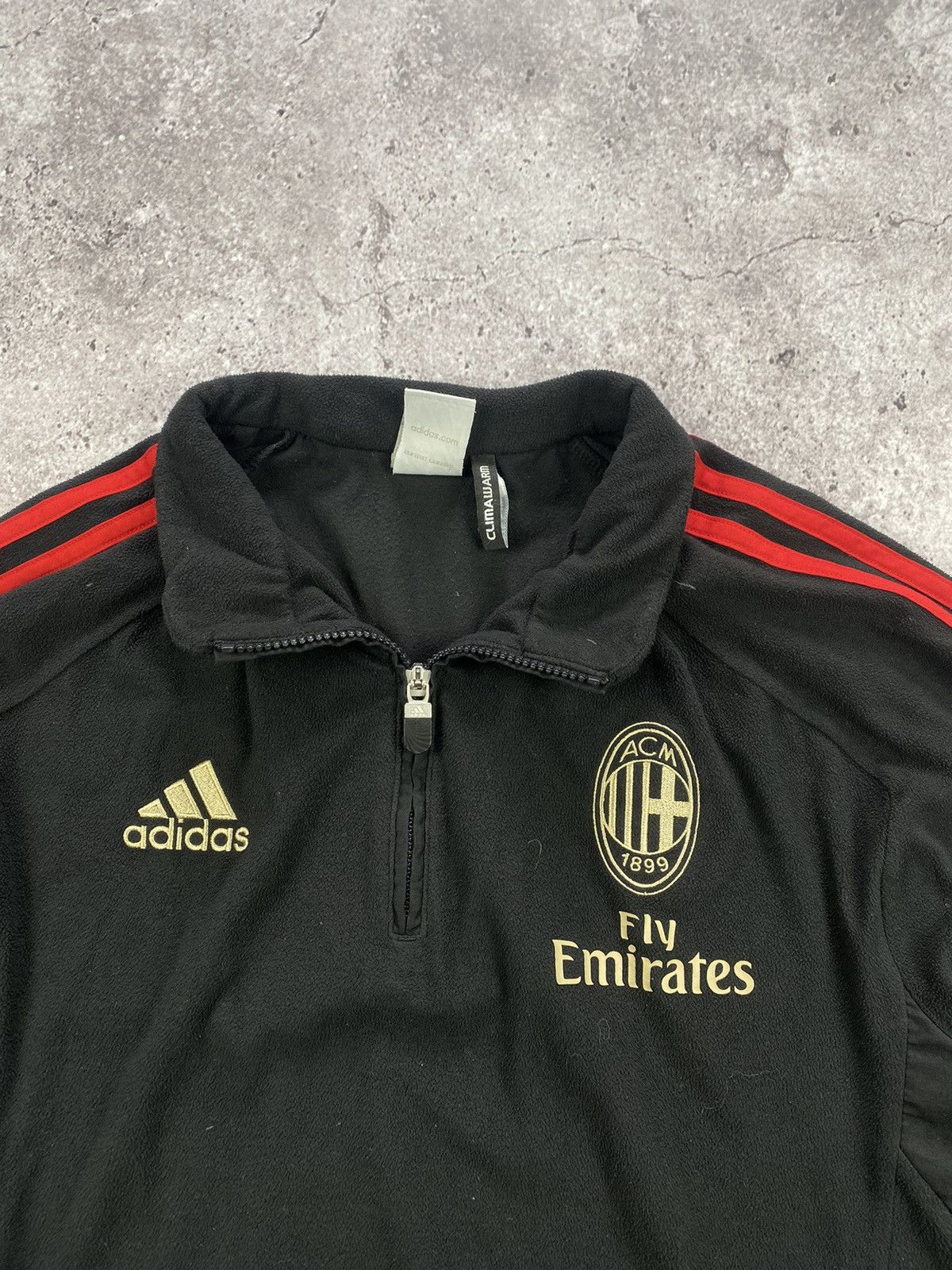 Adidas 💥 Vintage Adidas Ac Milan Halfzip Fleece Jacket Size US M / EU 48-50 / 2 - 3 Thumbnail