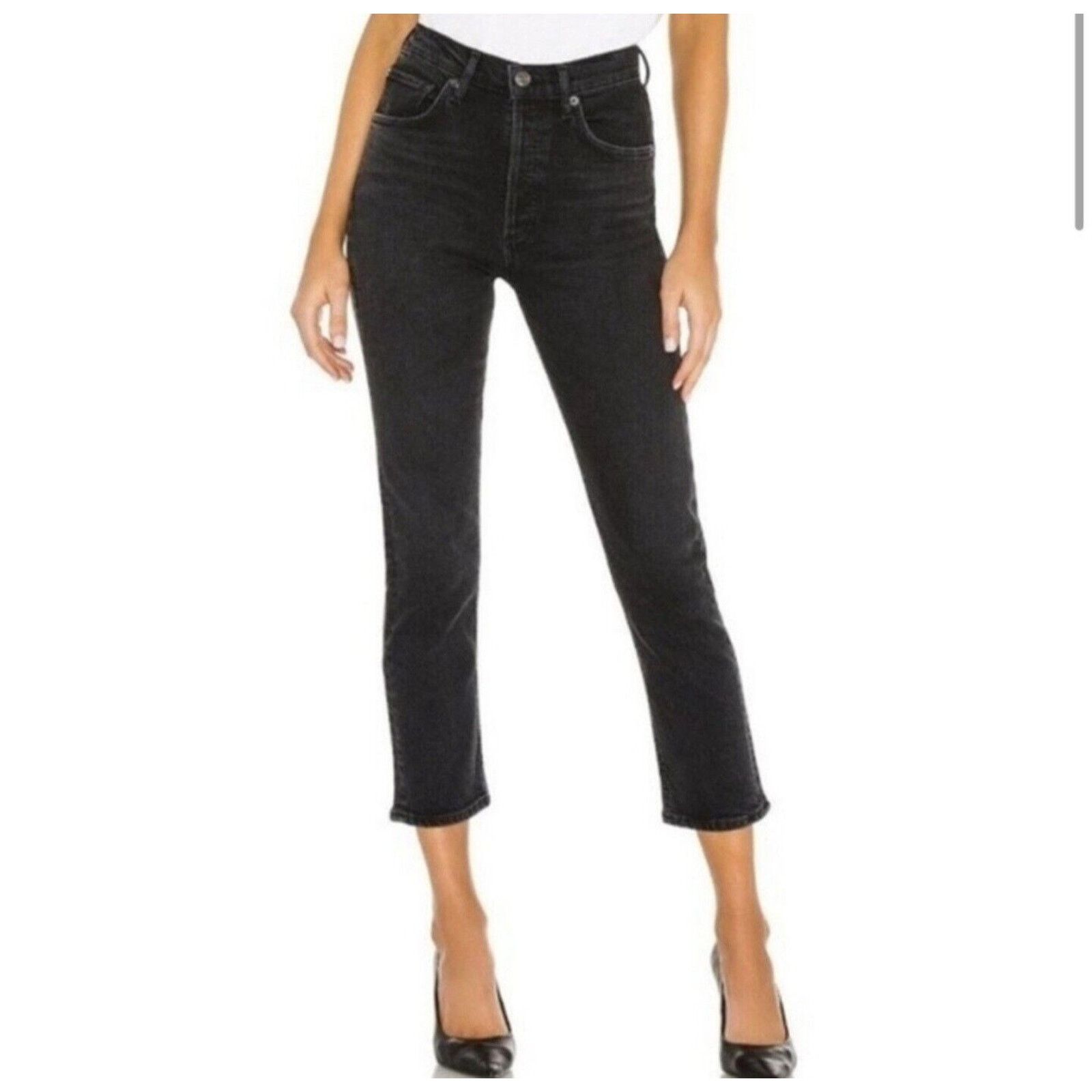 image of Agolde Jeans Women's Black Satellite Riley High Rise Size 23