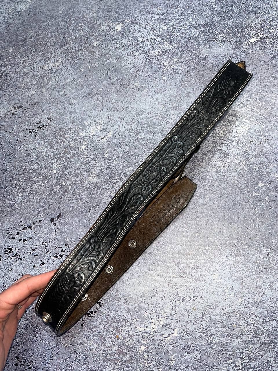 Vintage Vintage Western Barocco Cowboy Cowgirl buckle Leather belt Size ONE SIZE - 14 Thumbnail