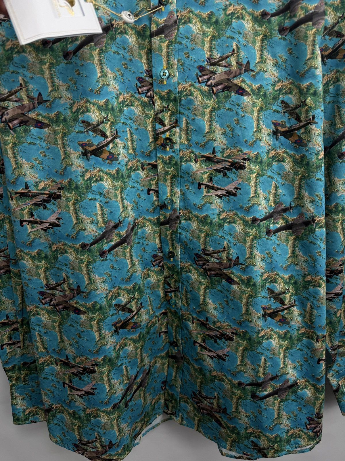 Other ❗️NEW 🇮🇹 Claudio Lugli Lancaster Sky Airplane Luxury Shirt Size US XXL / EU 58 / 5 - 5 Thumbnail
