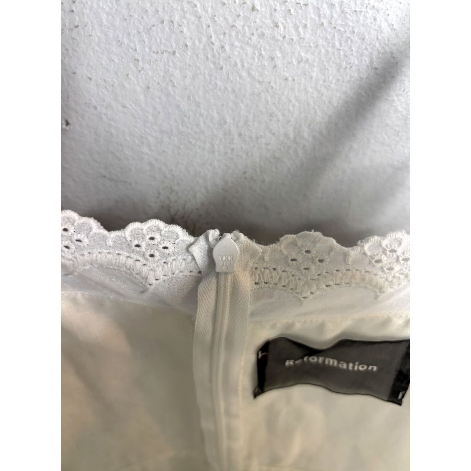 Reformation Reformation Dress Womens 8 White Lace Trim Spaghetti Strap Mini Boho Sundress Size M / US 6-8 / IT 42-44 - 5 Thumbnail