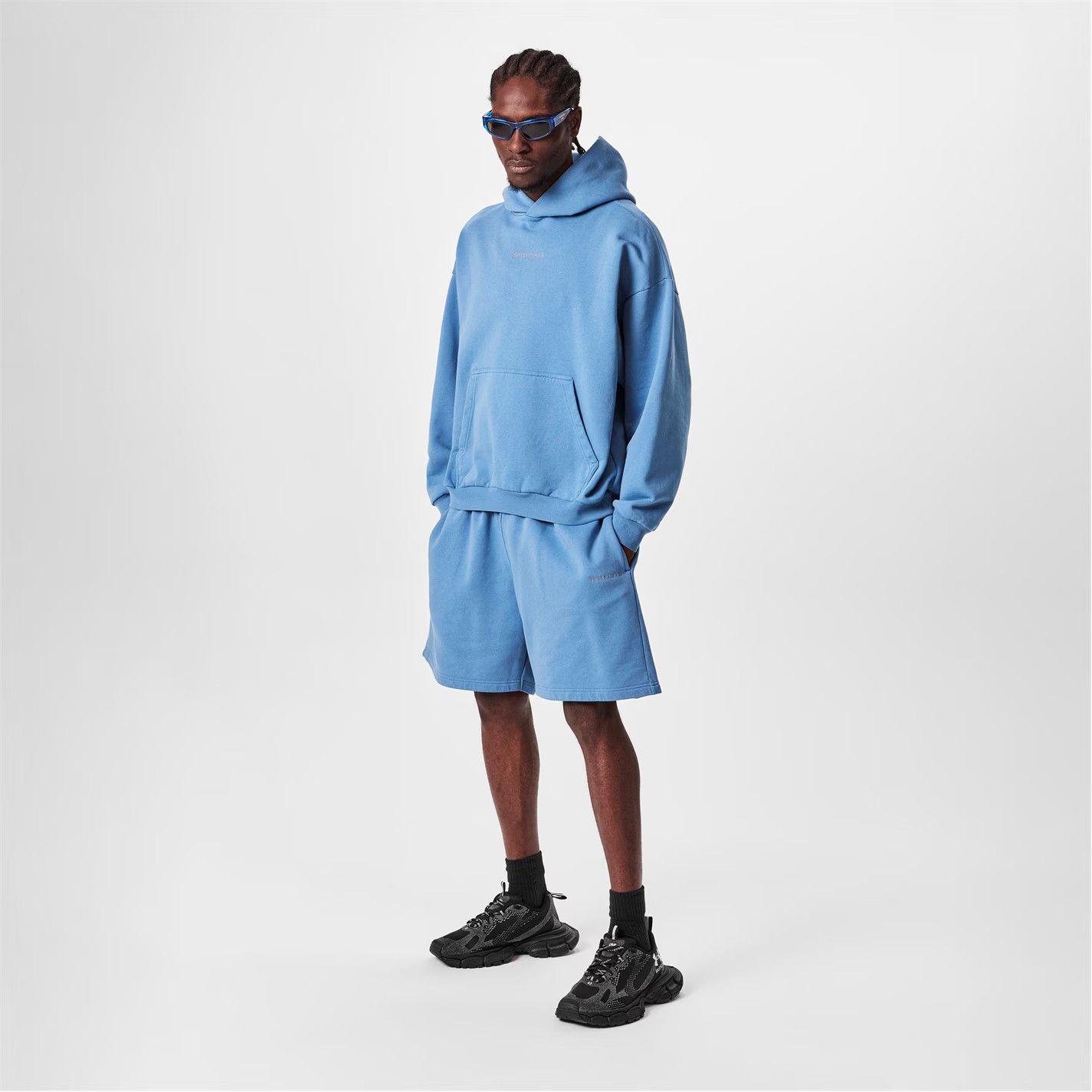 Balenciaga o1g2r1mq0226 Relaxed Fit Pull Over Hoodie In Blue Size US L / EU 52-54 / 3 - 6 Thumbnail