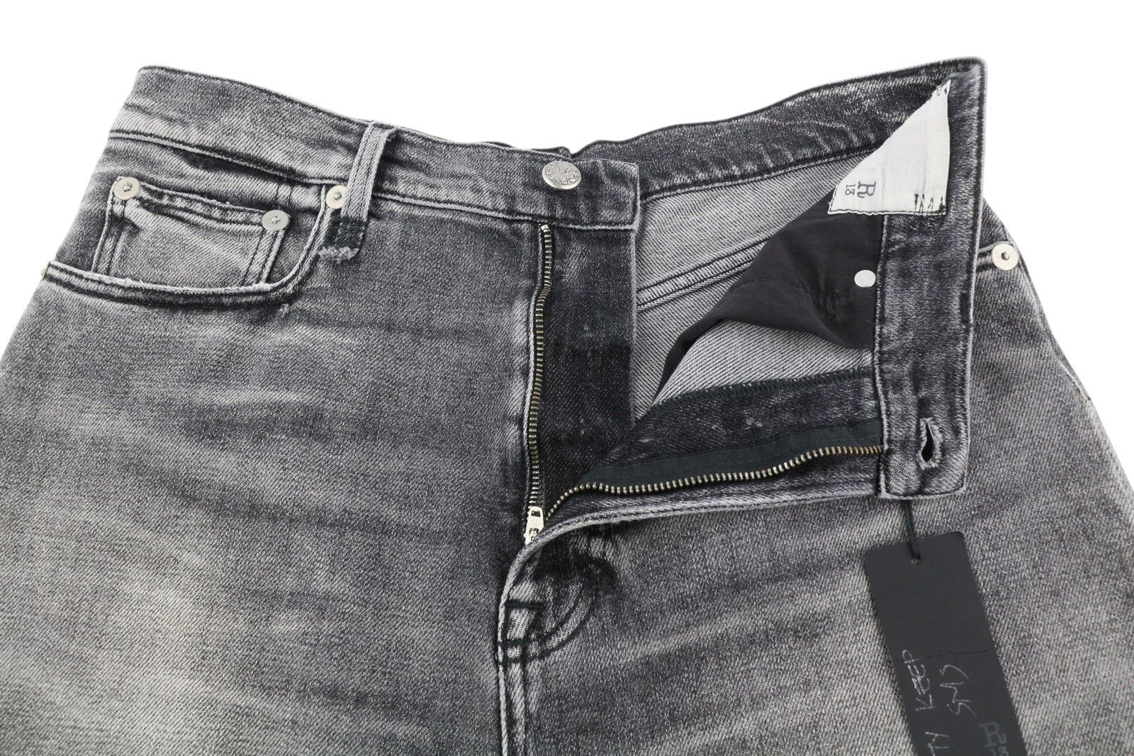 R13 JESSE 27 Vintage Grey Wide Drop Crotch Faded 85461 Size 27" / US 4 / IT 40 - 6 Thumbnail
