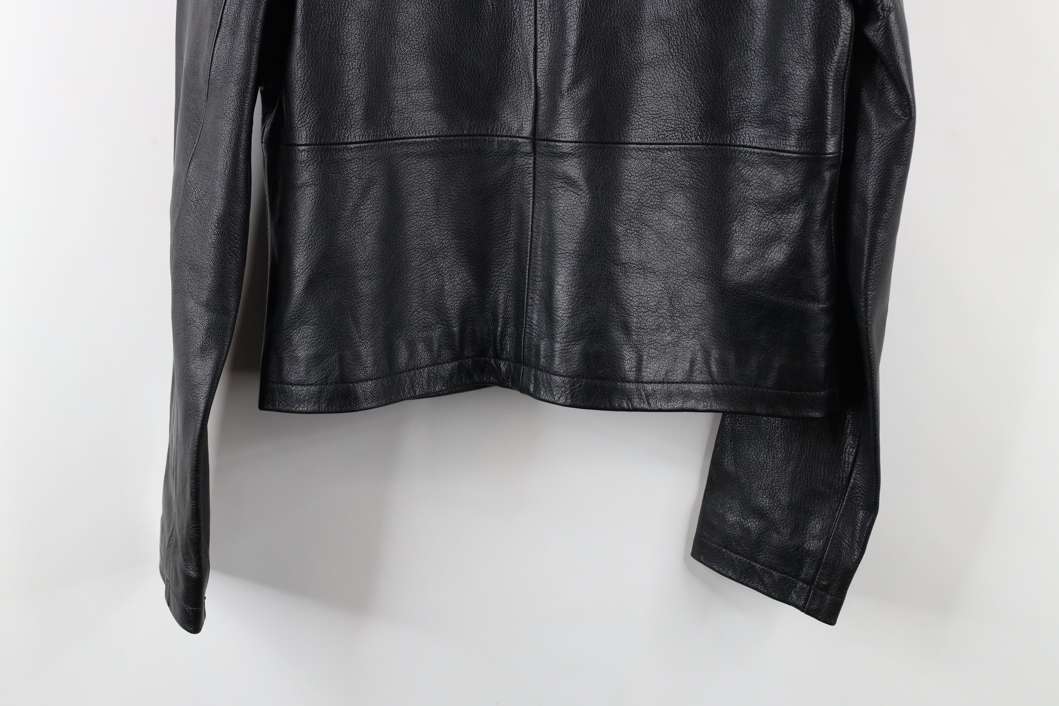Esprit × Vintage Vintage 90s Esprit Cropped Leather Cafe Racer Bomber Jacket Size XS / US 0-2 / IT 36-38 - 11 Thumbnail