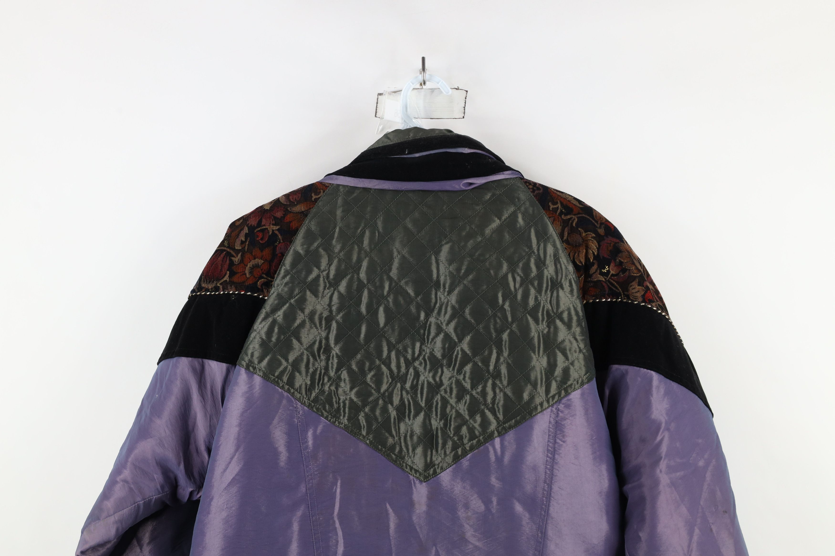 Vintage Vintage 90s Streetwear Corduroy Velour Flower Puffer Jacket Size M / US 6-8 / IT 42-44 - 17 Thumbnail