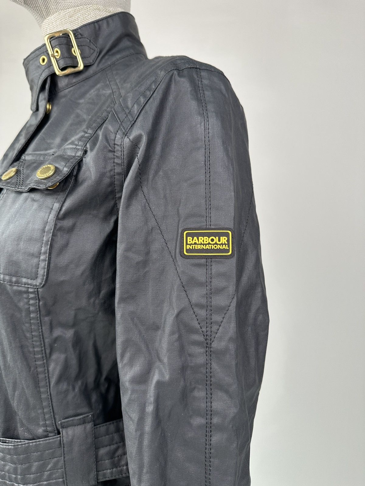 Barbour BARBOUR INTERNATIONAL Bearings Linen Cotton Biker Jacket Size S / US 4 / IT 40 - 9 Thumbnail