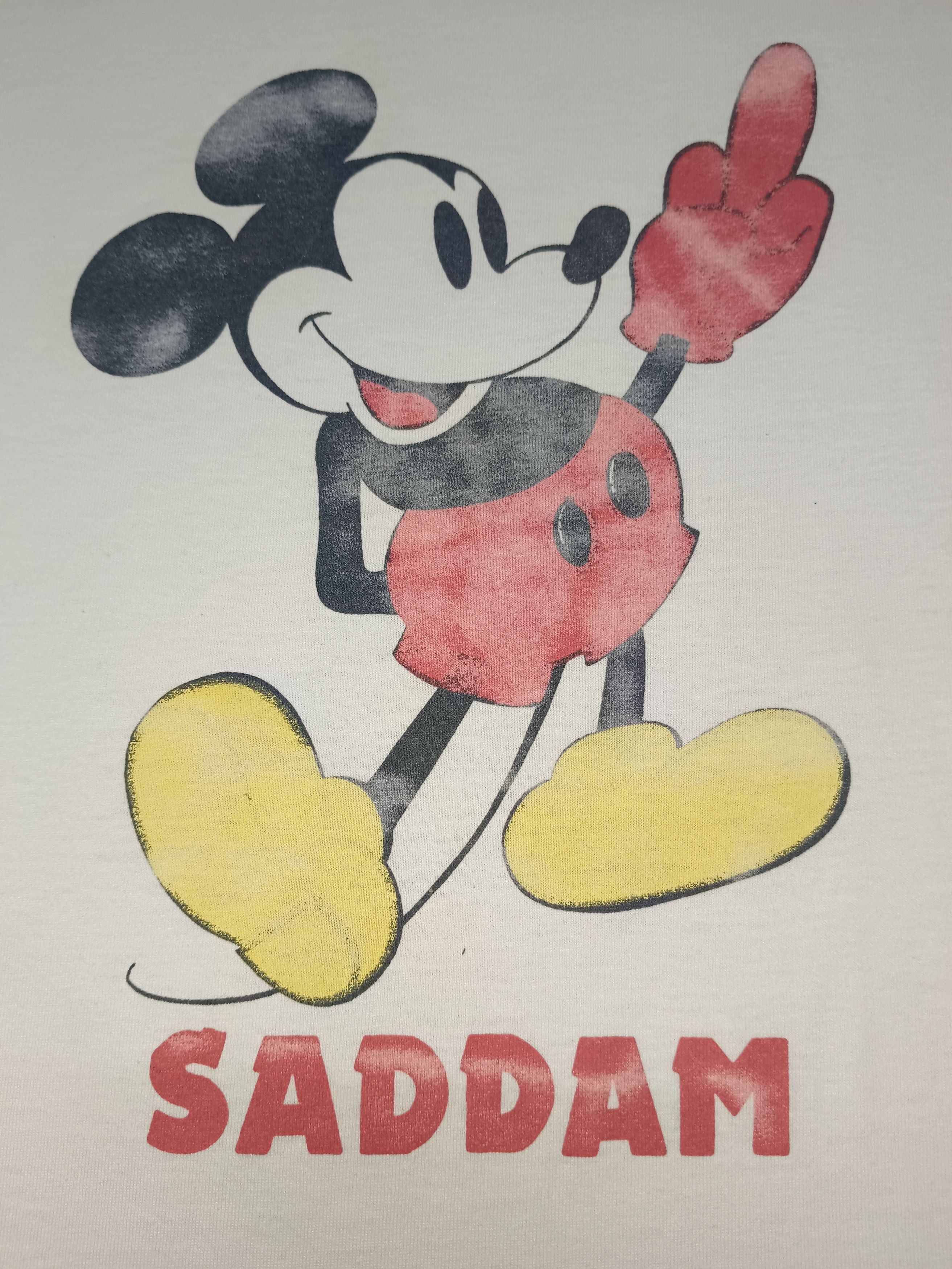 Band Tees Vintage 80s Mickey Mouse F#ck Saddam Hussein T-Shirt Size US XL / EU 56 / 4 - 3 Thumbnail