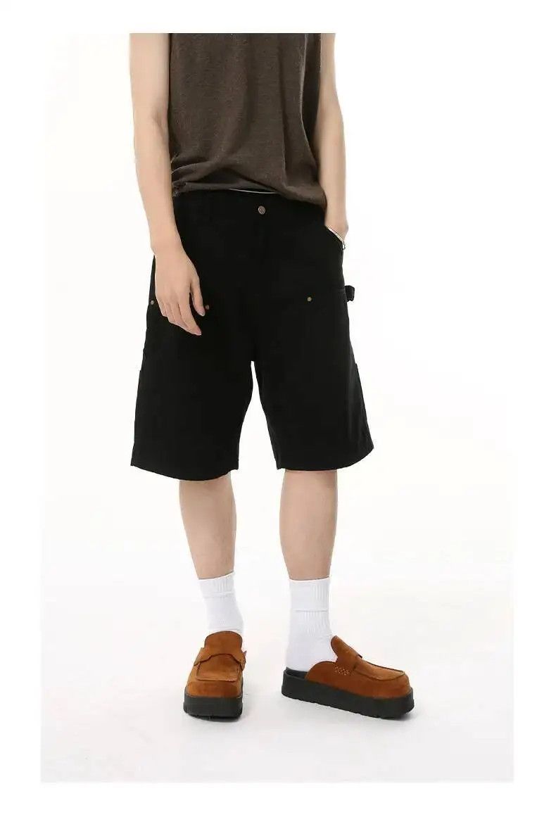 Japanese Brand Denim Shorts Multi Pocket Jeans Black Size US 30 / EU 46 - 4 Thumbnail
