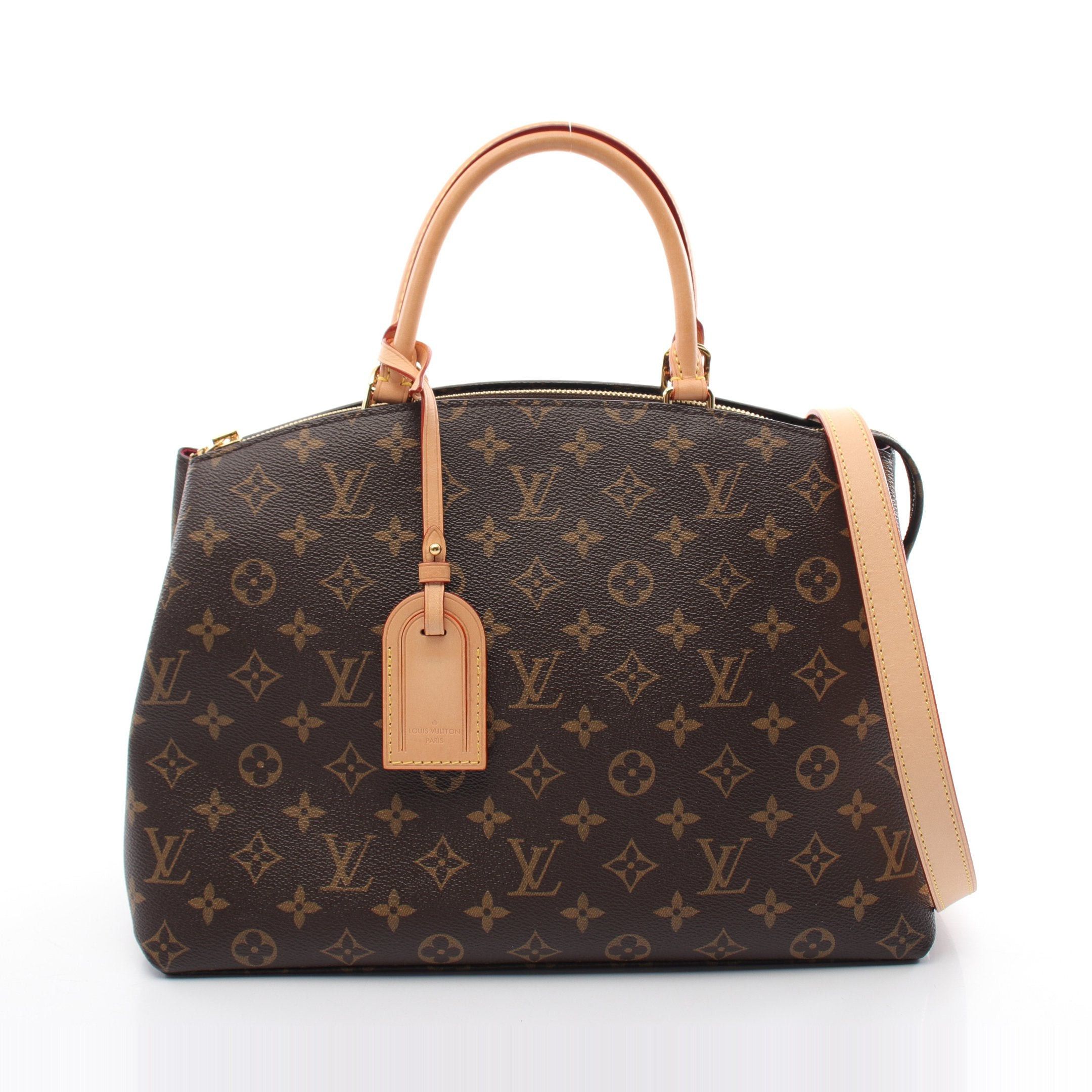 Louis Vuitton Petit Palais Mm Monogram Handbag Leather Brown
