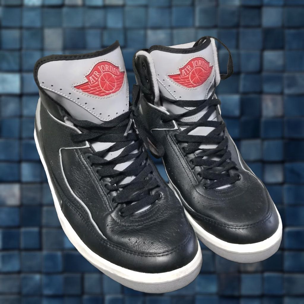 Nike Air Jordan 2 Retro Shoes Mens Size 12 Black Cement Red High Top DR8884-001