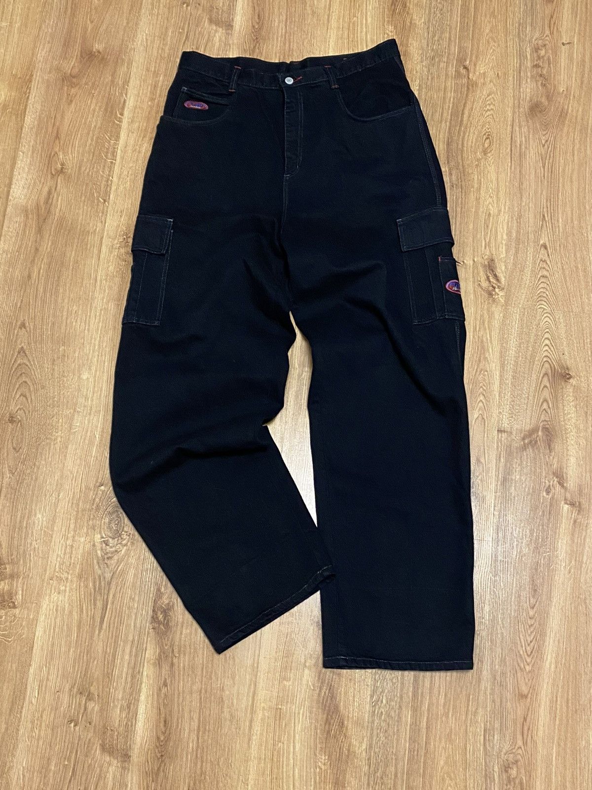 image of Crazy Vintage 90’S Fubu Baggy Carpenter Jnco Style Jeans in Black, Men's (Size 36)