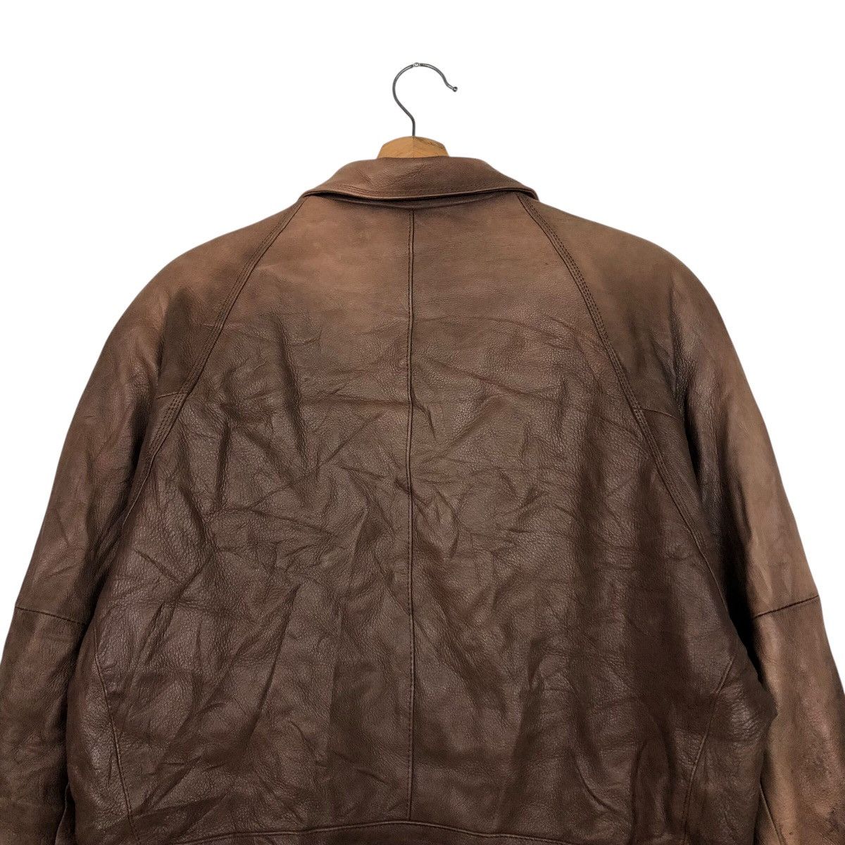 Japanese Brand Vintage Fly Bomber Leather Jacket Remy Blanket Issey Miyake Size US M / EU 48-50 / 2 - 10 Thumbnail