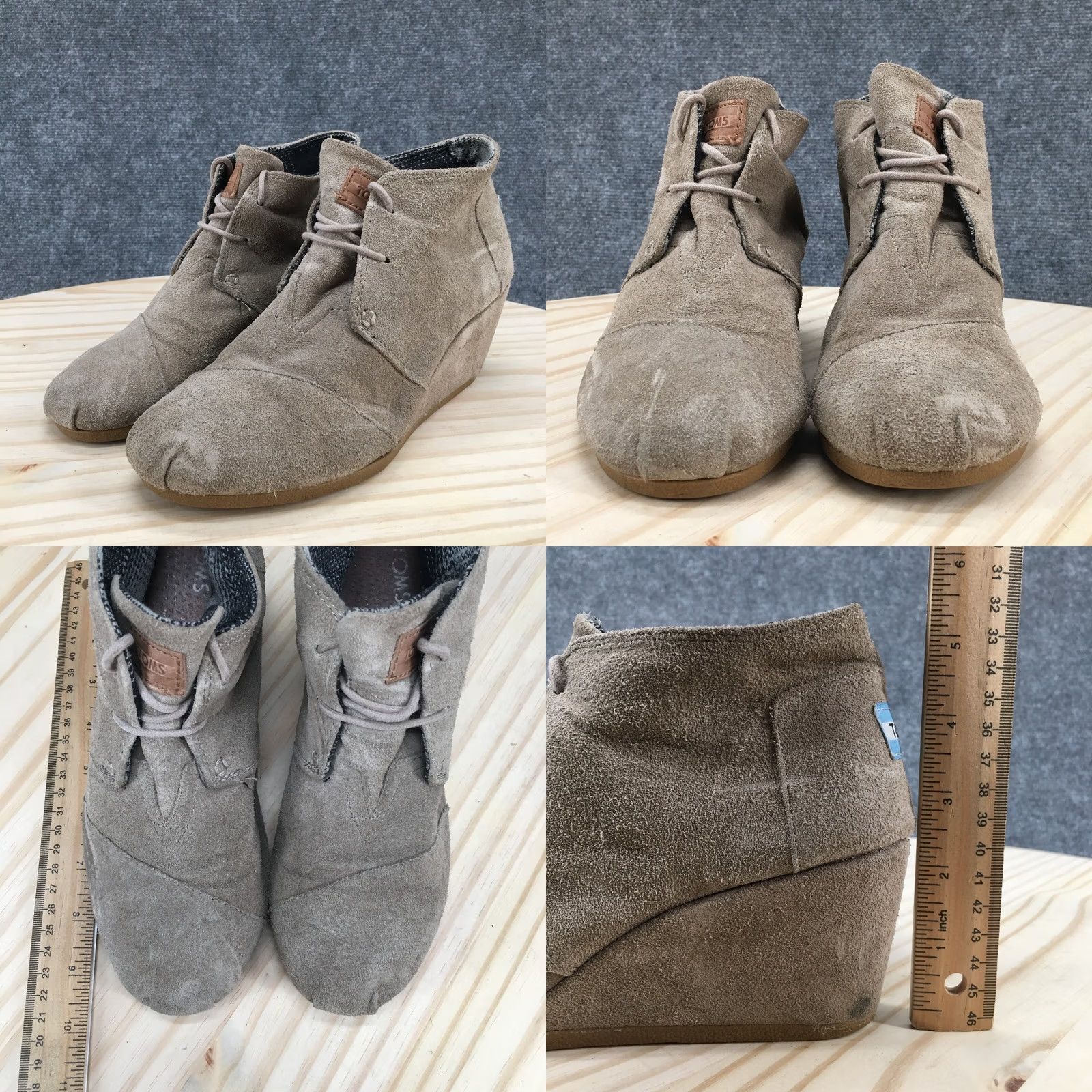 Toms TOMS Boots Womens 7.5 Lace Up Desert Wedge Ankle Bootie Brown Suede 300512 Size US 8 / IT 38 - 8 Thumbnail