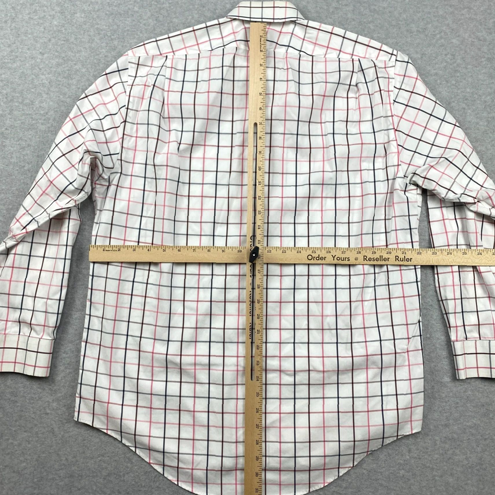 Lands' End Lands' End Button-Up Shirt Mens 16 / 33 White Check No Iron Pinpoint Oxford Slim? (Wait) Size US L / EU 52-54 / 3 - 6 Thumbnail