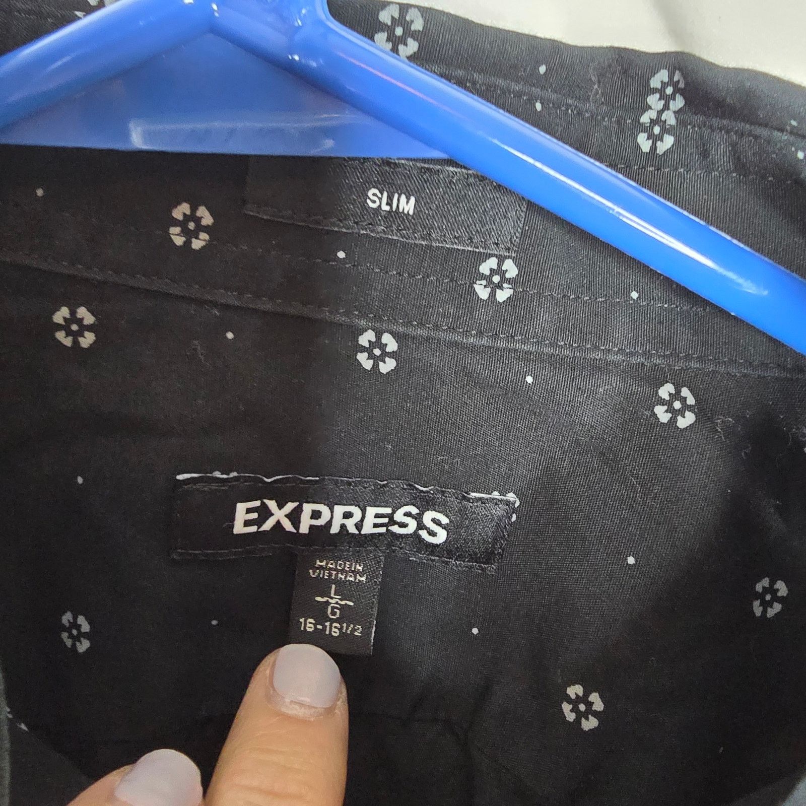 Express Express Black White Slim Button-up Shirt Large 16-16 1/2 Size US L / EU 52-54 / 3 - 3 Thumbnail
