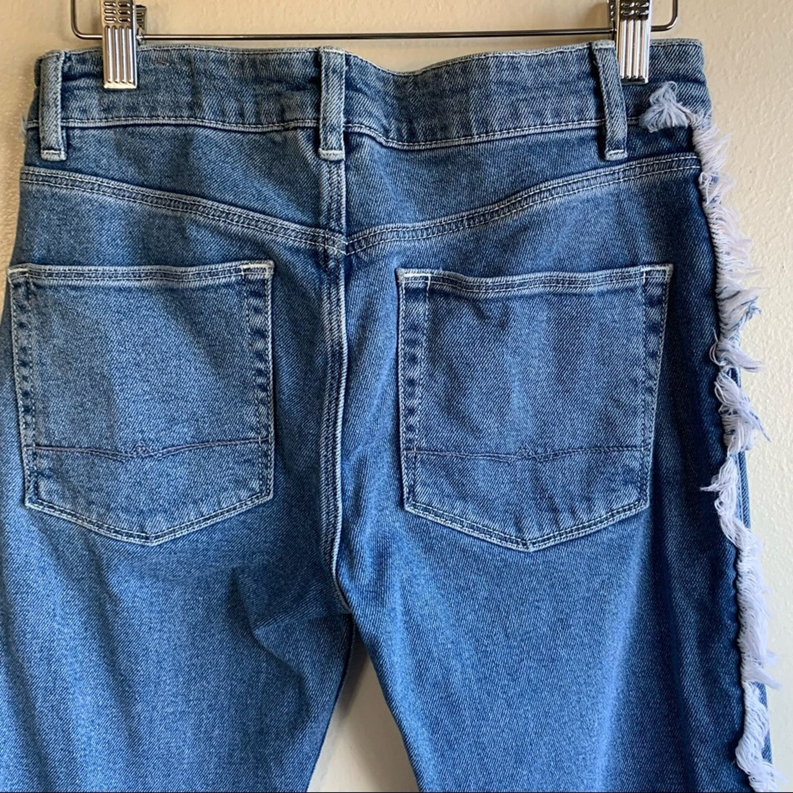 Asos ASOS Skinny jeans in mid wash blue with frayed side stripe Size US 28 / EU 44 - 7 Thumbnail