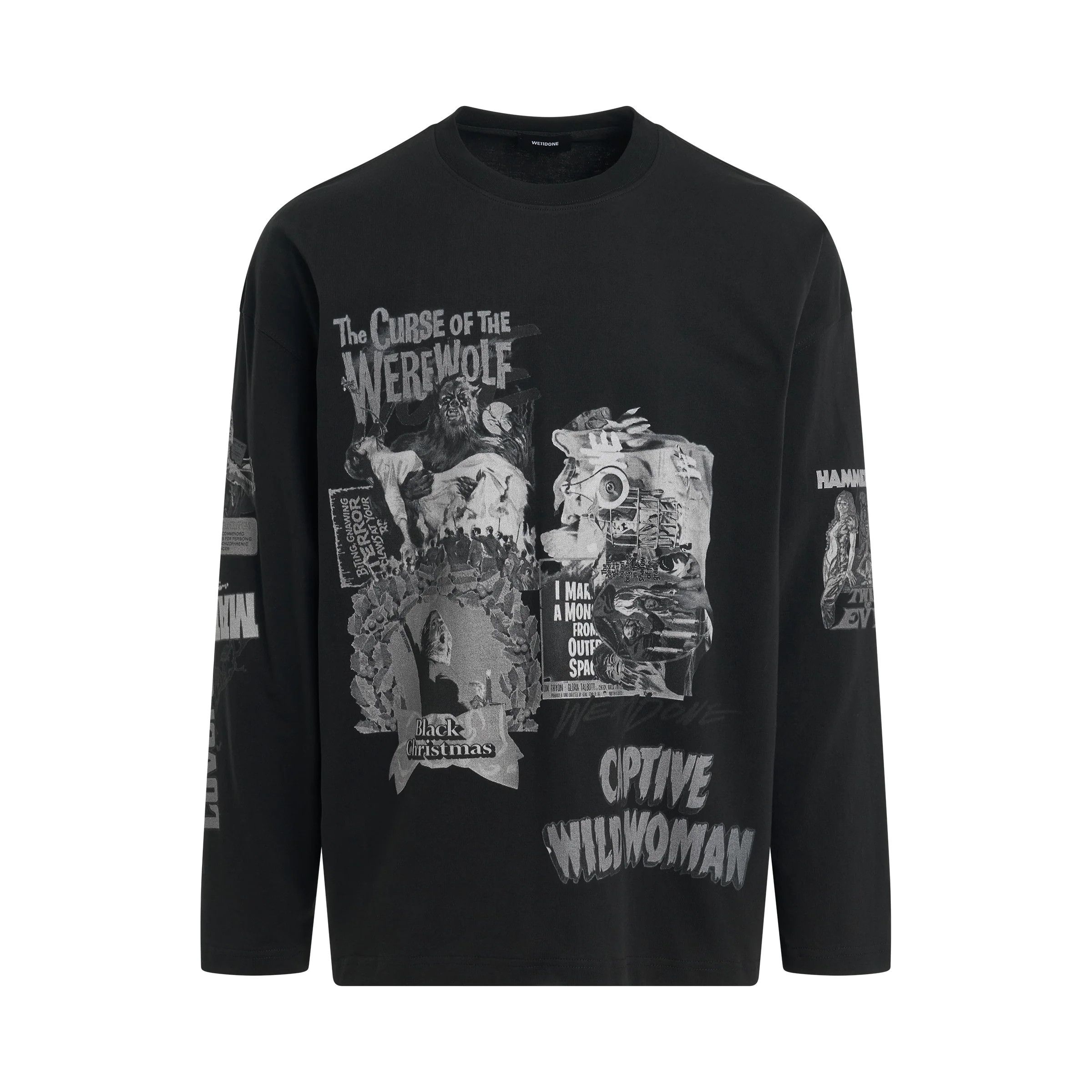 WE11DONE o1mris0824 Horror Collage T-Shirt in Black Size US L / EU 52-54 / 3 - 1 Thumbnail