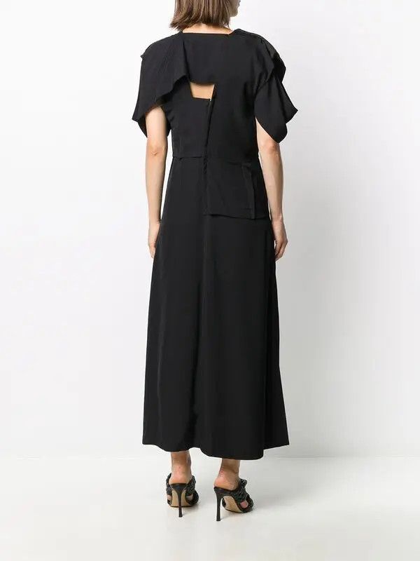 Bottega Veneta o1y0725 Midi Dress in Black Size XS / US 0-2 / IT 36-38 - 4 Thumbnail