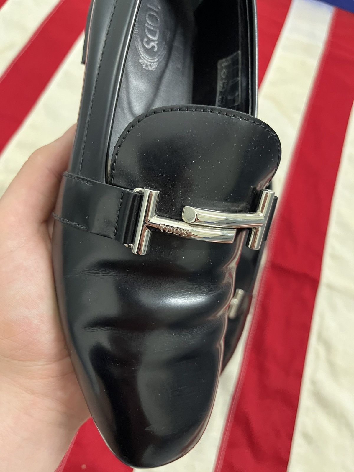 Tod's TOD'S Black Leather Backless Loafers Silver Hardware Size 38 Size US 7 / IT 37 - 3 Thumbnail