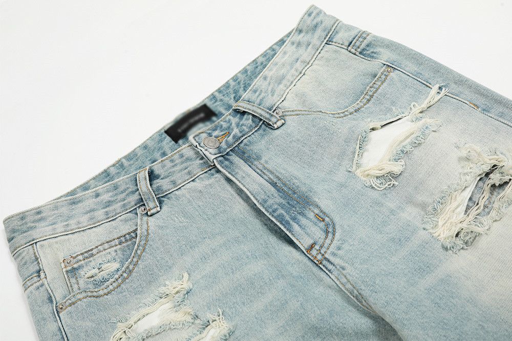 Jean Hippie distressed gradient washed flared ripped jeans Size US 32 / EU 48 - 3 Thumbnail