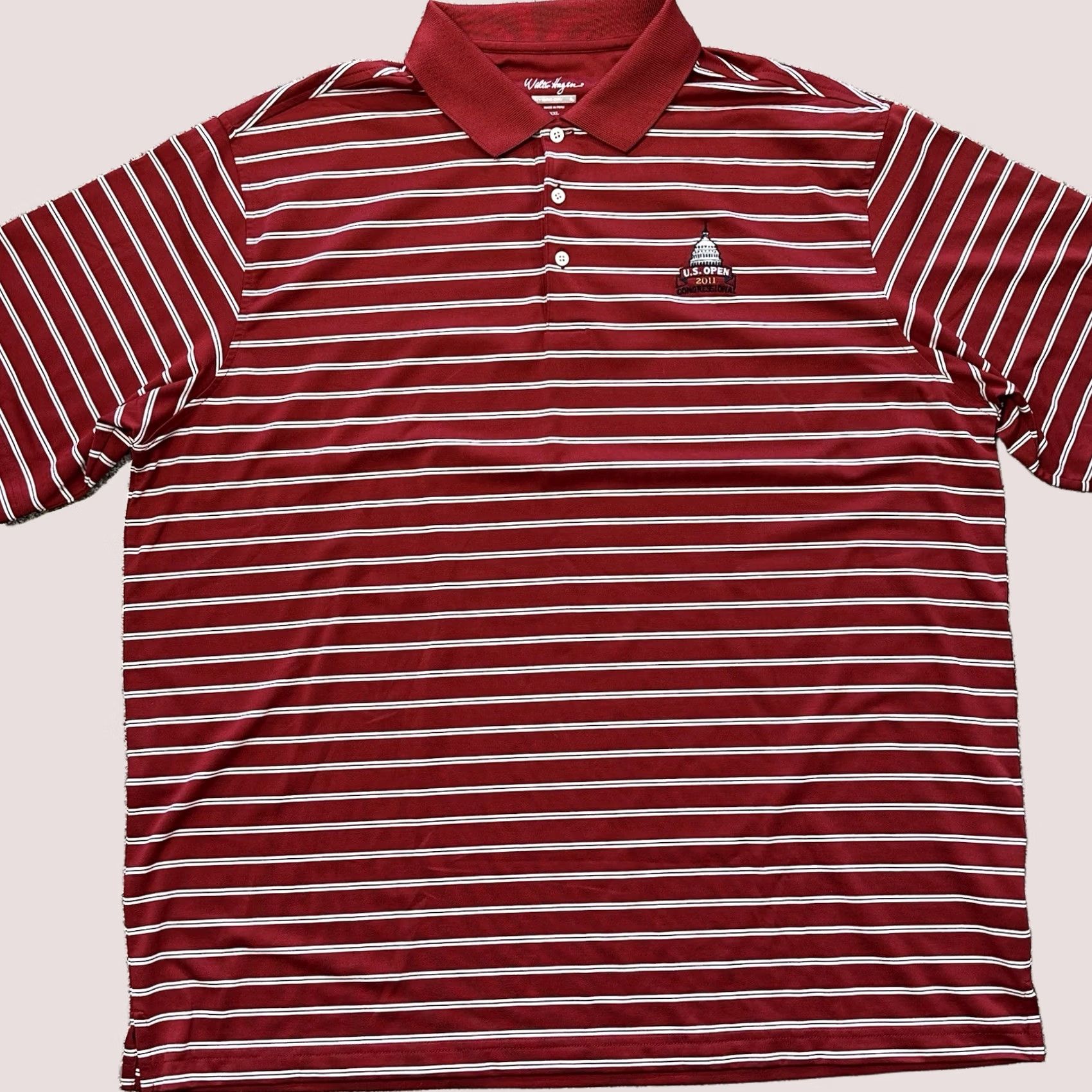 Vintage Walter Hagen Polo Shirt Mens 2XL Red Striped Hydro-Dri Golf Polo XXL Mens Size US XXL / EU 58 / 5 - 1 Thumbnail