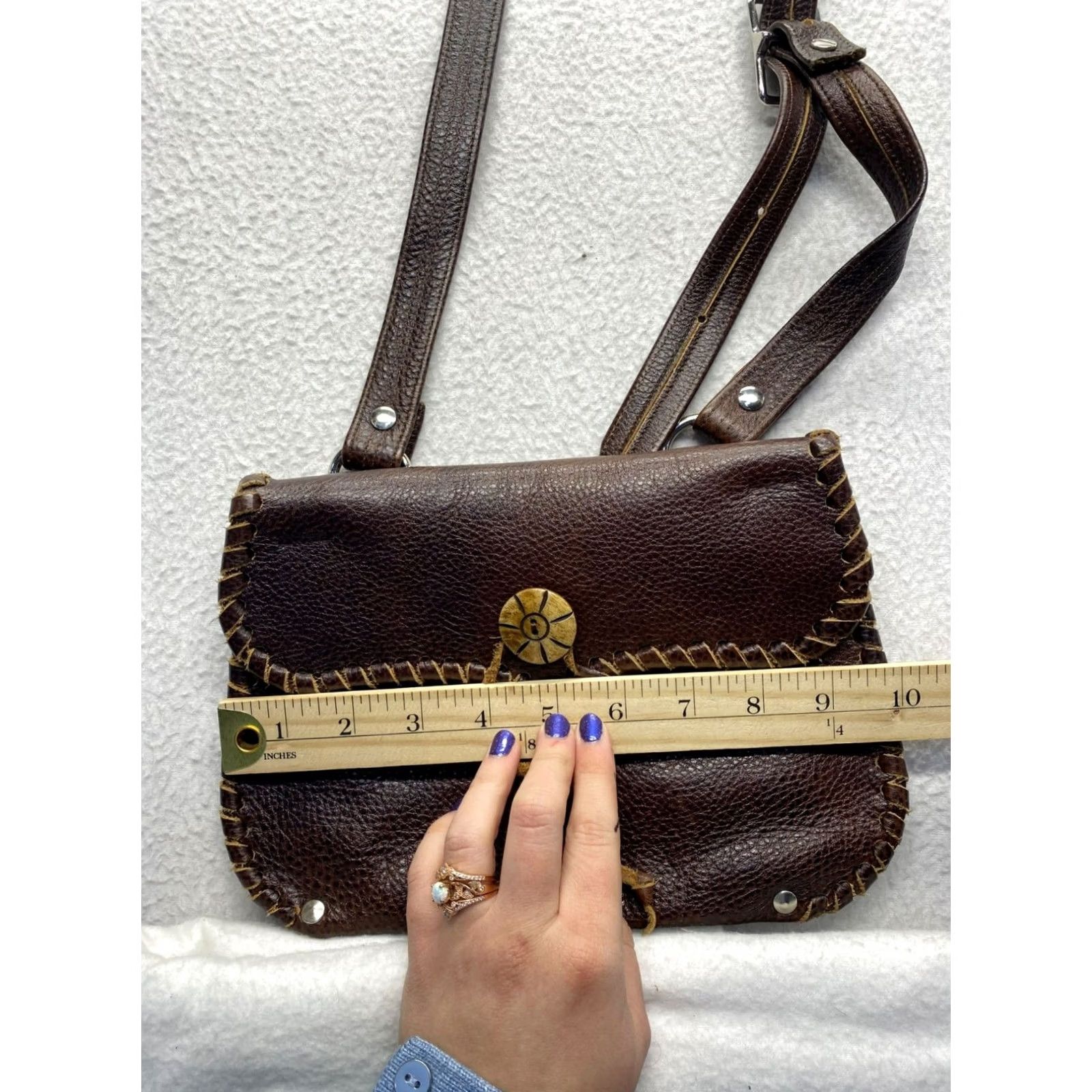 Vintage Handcrafted Leather Crossbody Bag - #5860 Size ONE SIZE - 7 Thumbnail