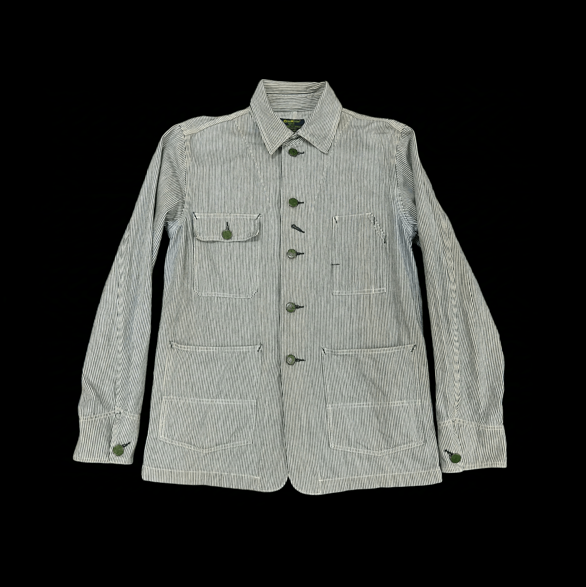 Oshkosh Vintage OSHKOSH Hickory Stripe Denim Chore Jacket Size US L / EU 52-54 / 3 - 4 Thumbnail