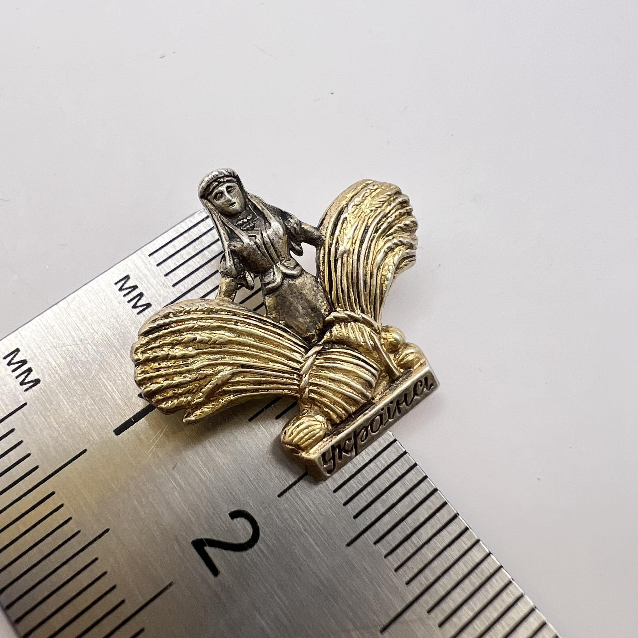 Vintage Vintage Gilt Silver 875 Jewelry Brooch Badge Sheaves Wheat Size ONE SIZE - 2 Thumbnail