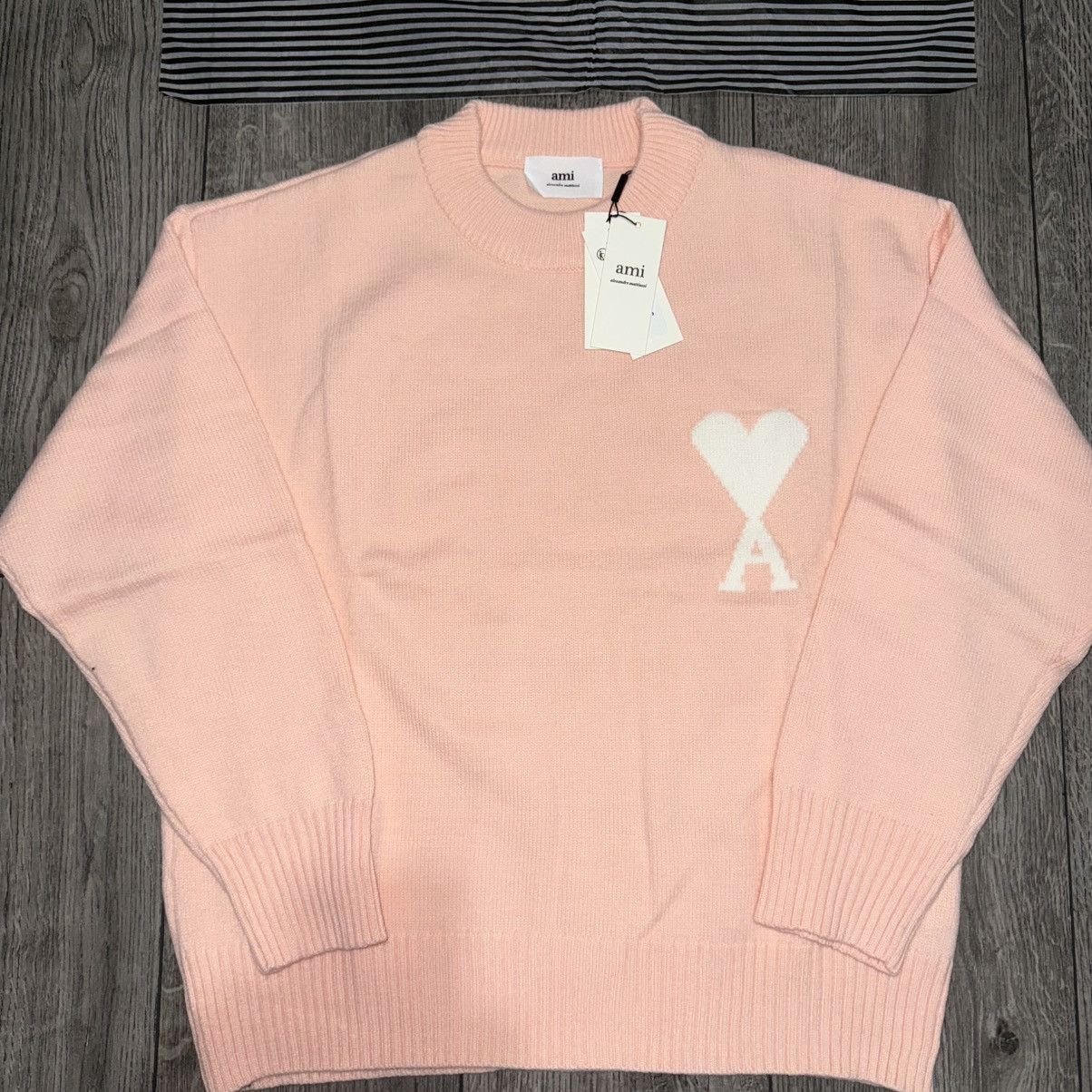 AMI Ami Paris Ami de Cœur alpaca and wool-blend sweater in pink Size S / US 4 / IT 40 - 1 Thumbnail