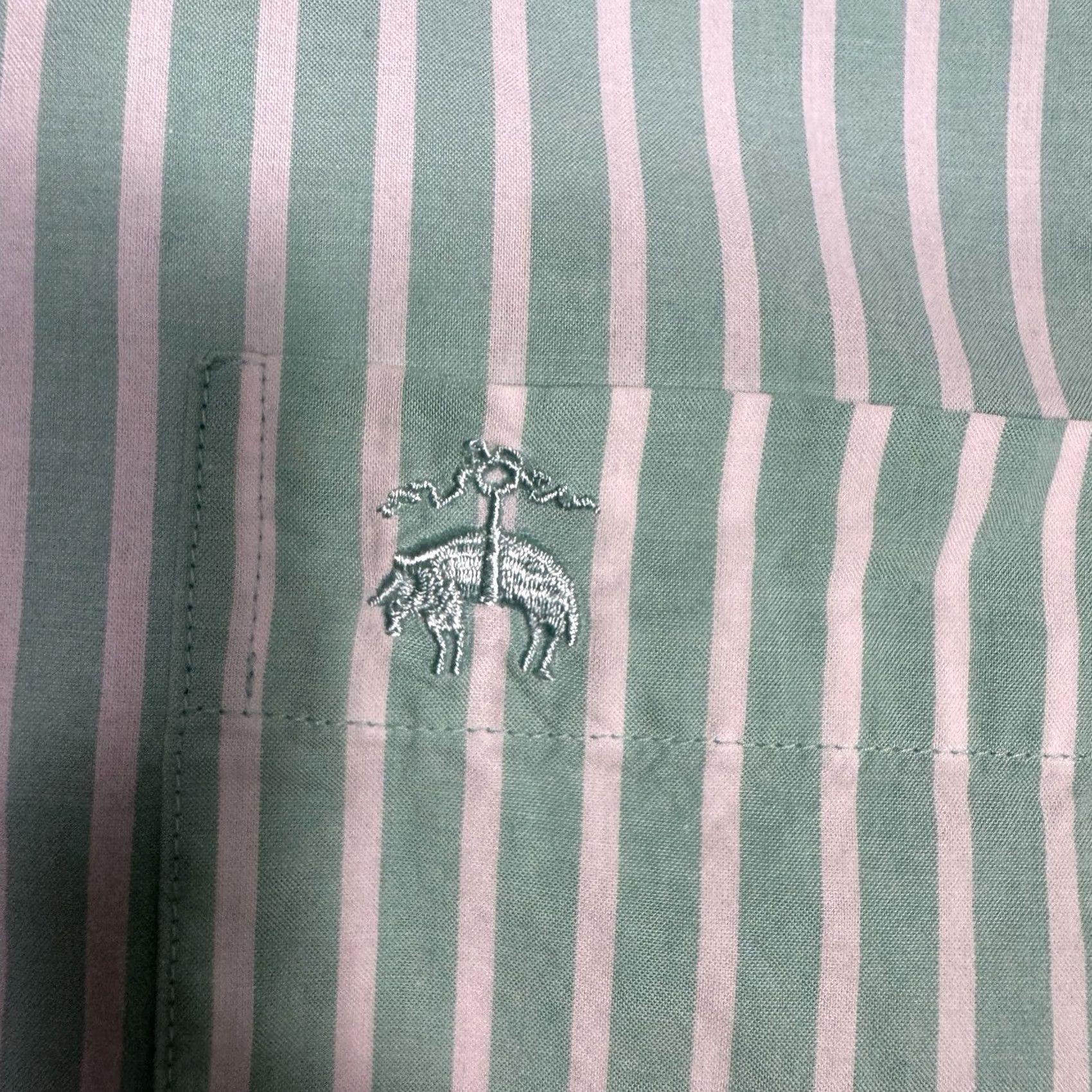 Brooks Brothers Brooks Brothers Shirt Mens 2XL XXL 1818 Mint Stripe Logo Long Sleeve Preppy Shirt Mens 2XL Green Cotton Button-Up Collared Long Sleeve Size US XXL / EU 58 / 5 - 2 Thumbnail