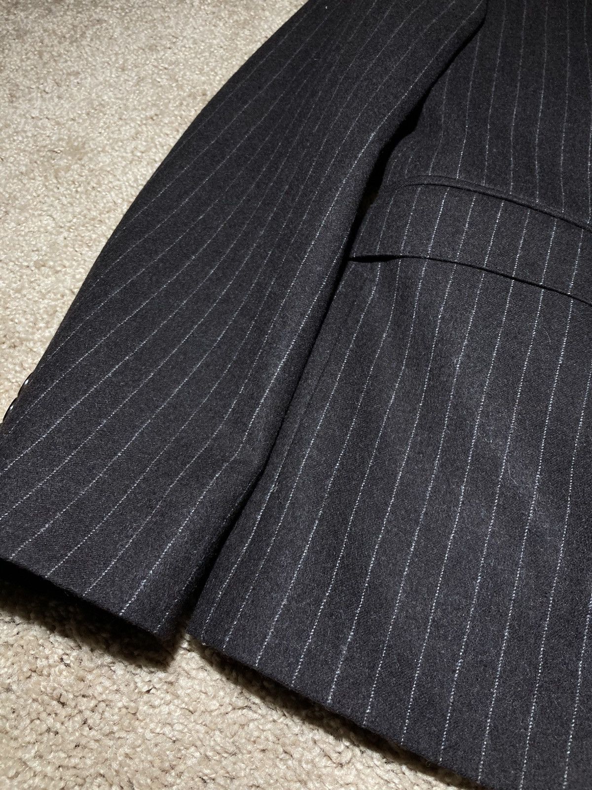 Celine New AW23 Celine Striped Carnaby 2B Jacket 48 Chocolate Hedi Size 48S - 5 Thumbnail